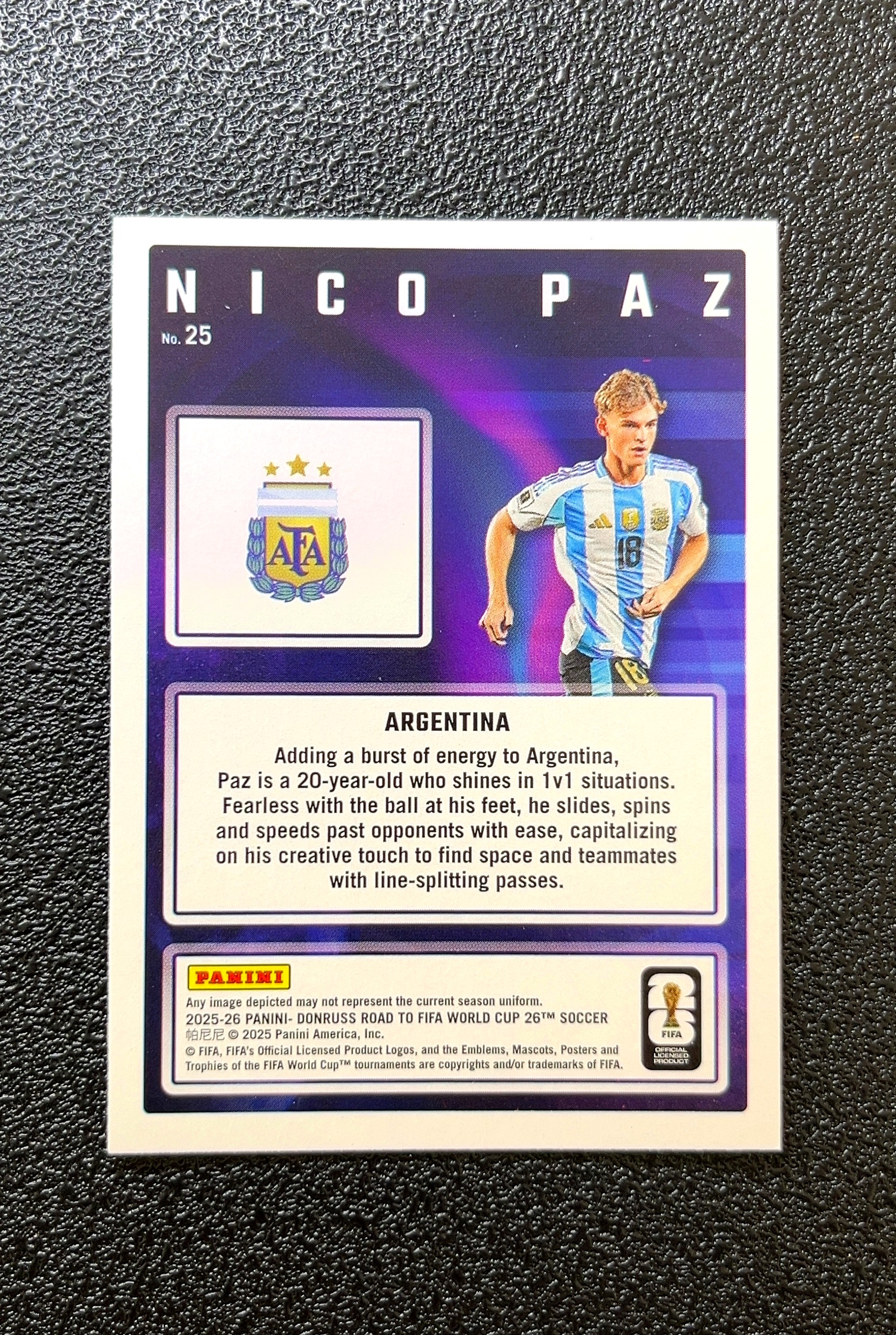 【岛屿拍卖】2025 Donruss Road to FIFA World Cup Road to FIFA World Cup 通往世界杯之路 Nico Paz 尼科·帕兹 0024#360