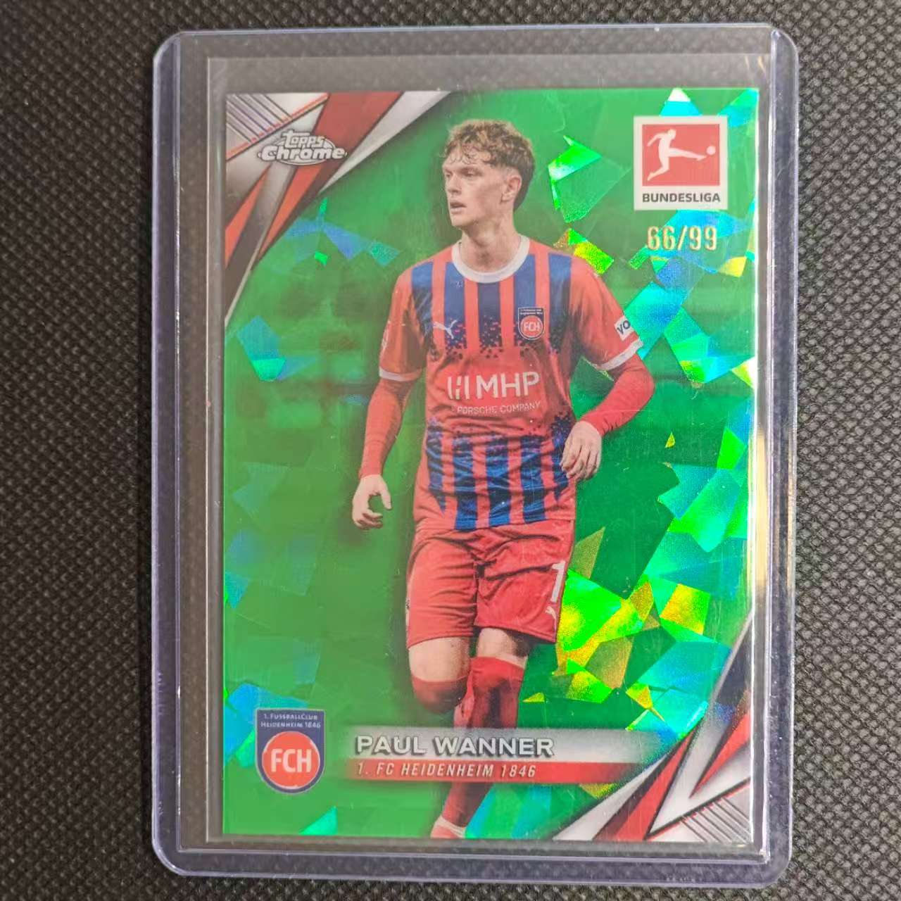 2025 Topps Chrome Paul Wanner 团长#德甲 蓝宝石 保罗 万纳 66/99编 绿碎冰折射 海登海姆 卡品如图 收藏必备 不保卡品