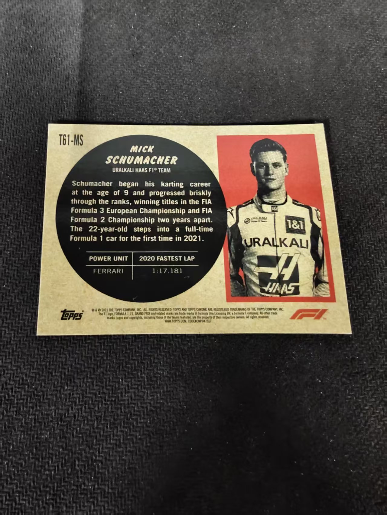 2021 Topps Chrome Mick Schumacher RC F1 新秀 米克 舒马赫 银折 划痕 边角瑕疵 #MS