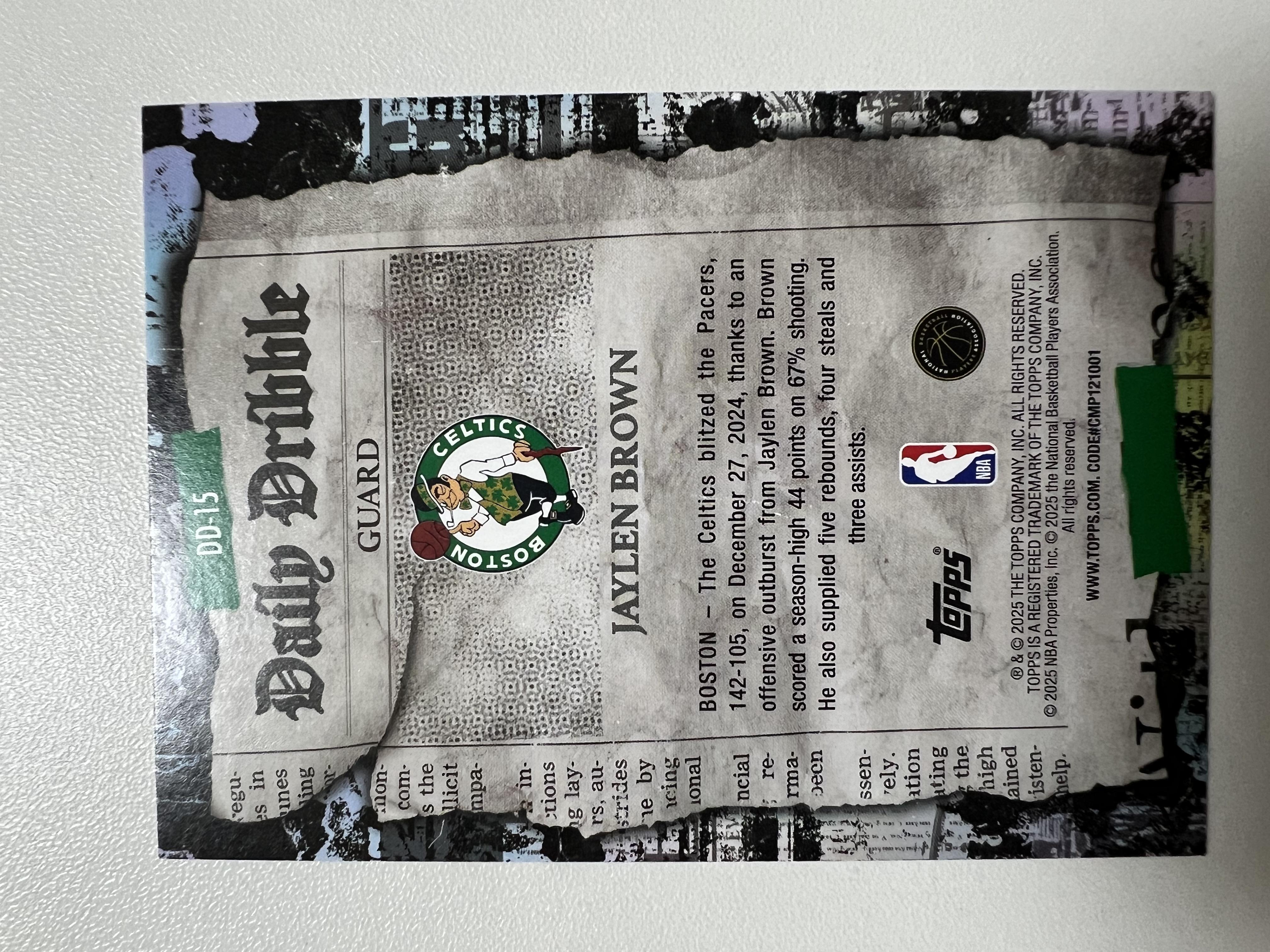 2025 Topps Topps Jaylen Brown 杰伦布朗 凯尔特人 报纸 收藏凑套 卡品如图 免费代拍(XS)