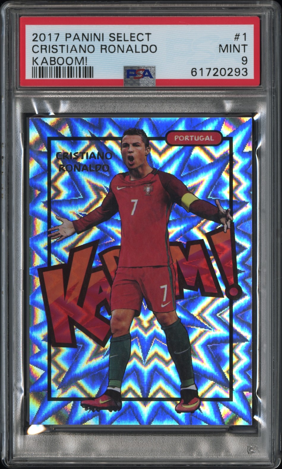 2017-18 PANINI SELECT RONALDO C罗 罗纳尔多 KABOOM 第一版卡爆 SSP PSA9分 霸气庆祝选图 葡萄牙 皇马 曼联 尤文 大比例特卡 元年卡爆 (天空之城)