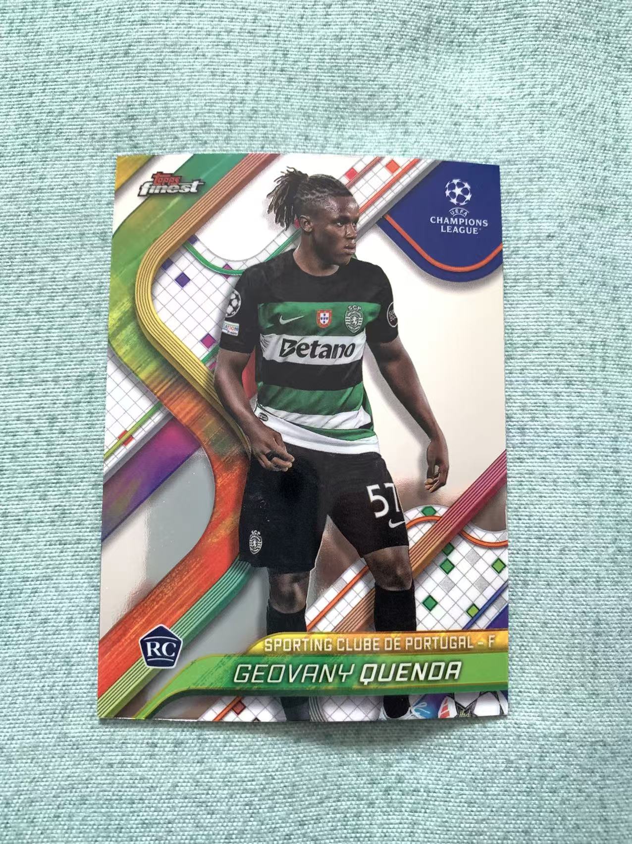 2025 Topps Finest geovany quenda RC 昆达 新秀 葡萄牙体育 base 欧冠 卡品如图 实卡精美 旺旺
