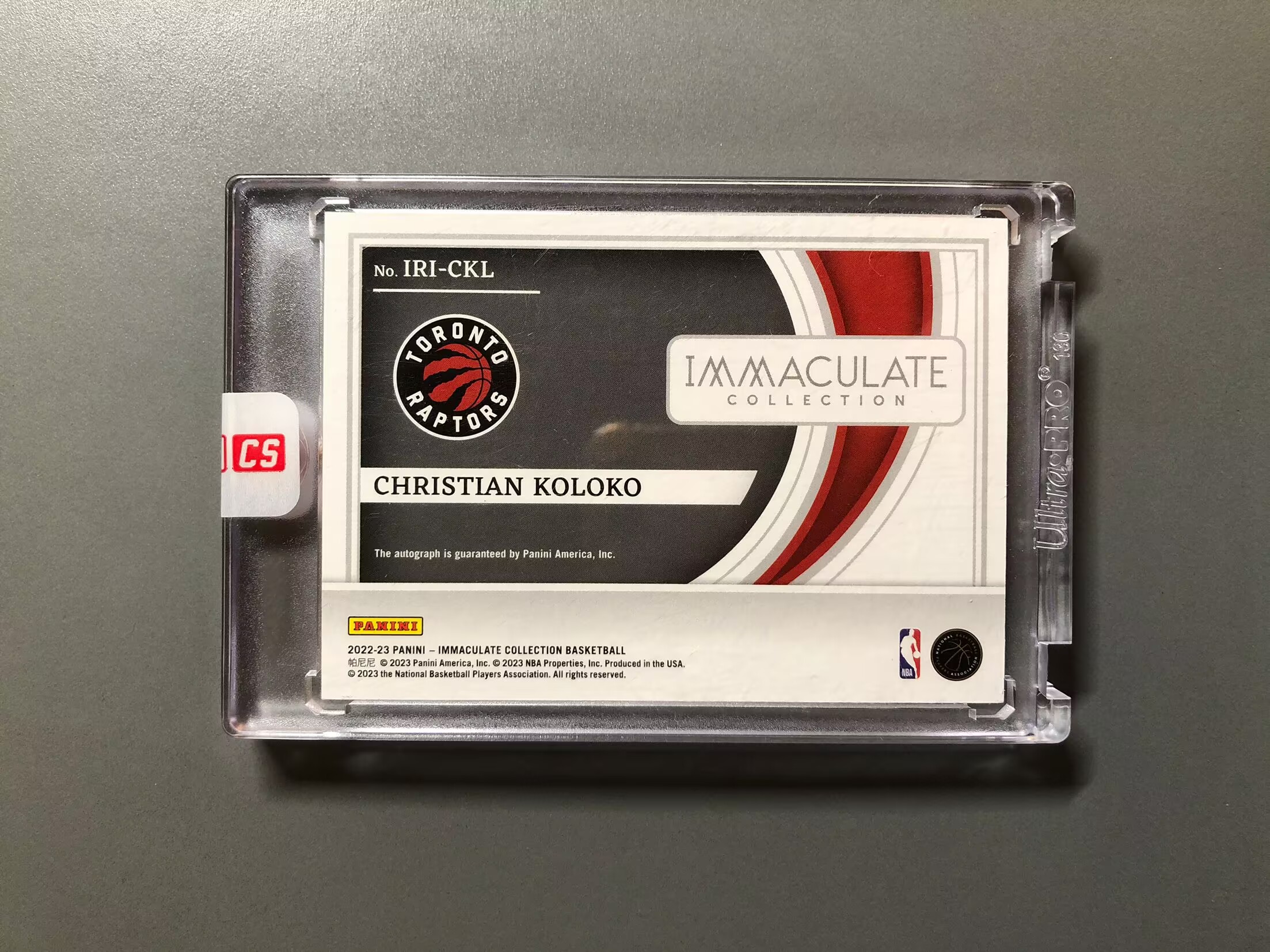 2022-23 Panini Immaculate Christian Koloko RC 科洛克 猛龙 新秀 RC 签字 卡签 镜面 新秀介绍签 99编 实卡好看 原封卡砖 可累计 FT060