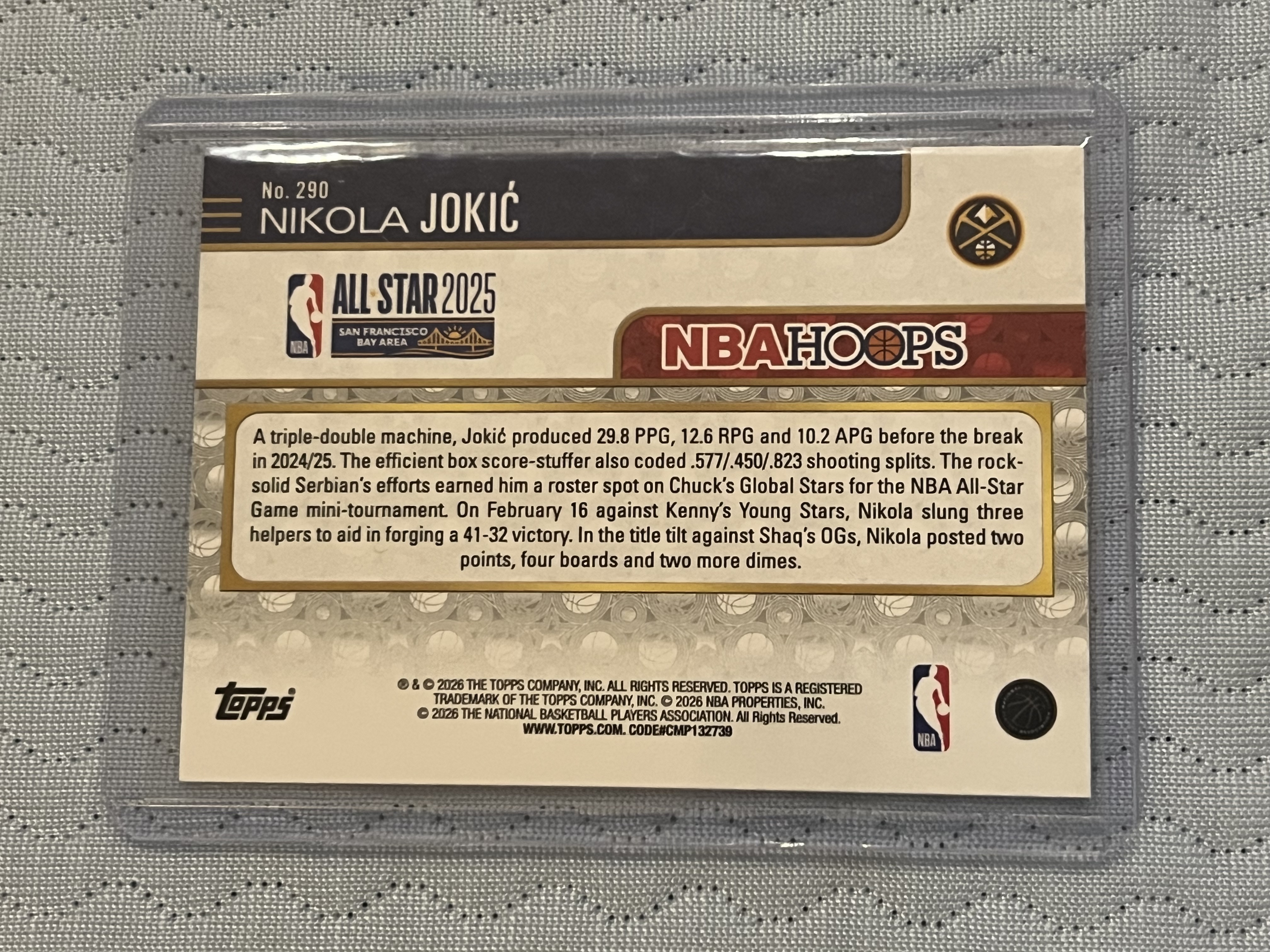 2026 Topps Hoops Nikola Jokic #290 尼古拉·约基奇 all-star2025 横板 全明星 折射卡!!NBA总冠军!!凑套必备!!