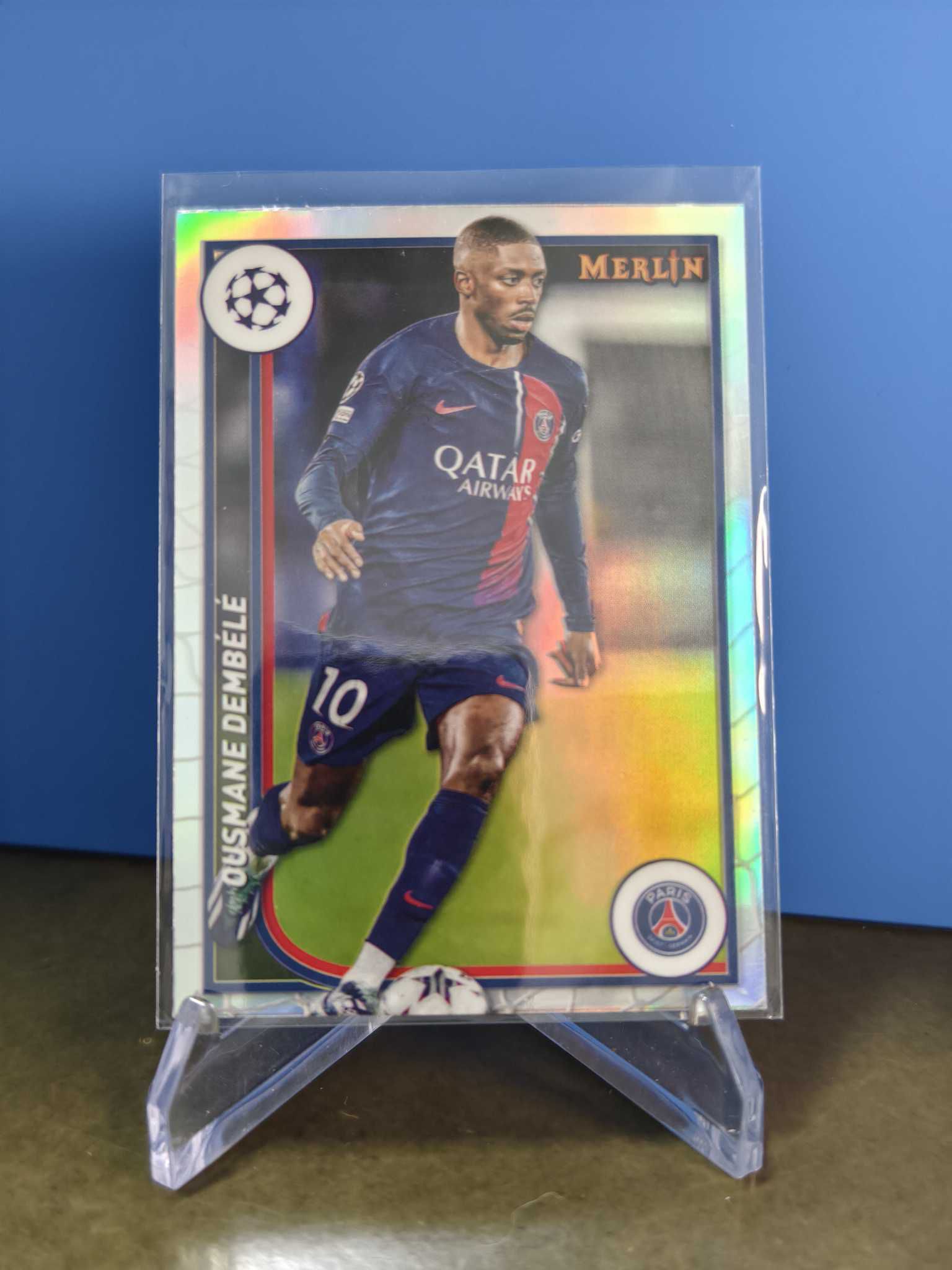 2024 Topps Merlin chrome Ousmane Dembélé 奥斯曼 登贝莱 银折 大巴黎 梅林 欧战 不保卡品 如图 凑套 专收必备【拍前务必看描述】