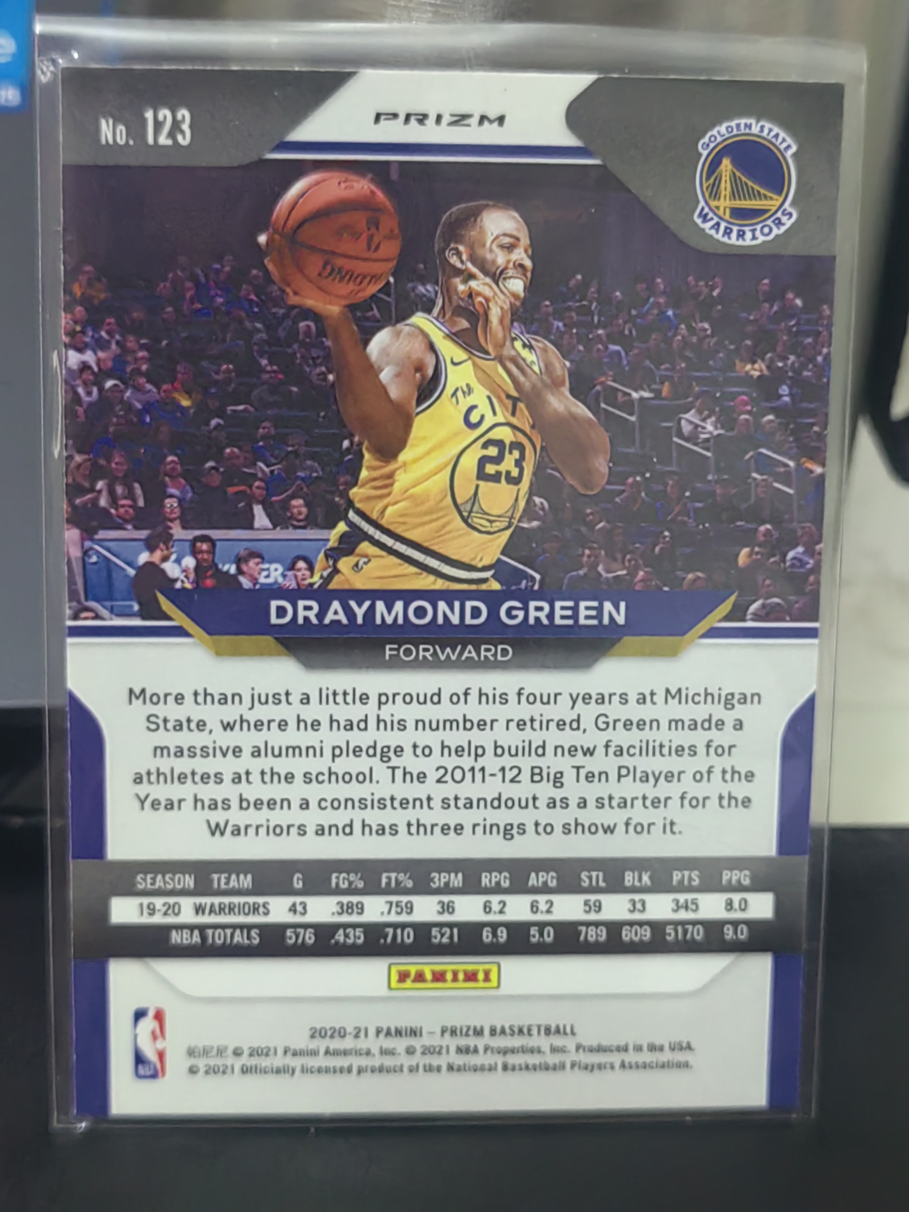 2020-21 Panini Prizm Draymond Green PZ 三色折 德拉蒙德格林 追梦 格林 勇士 篮 白边白角 不保卡品 卡品如图