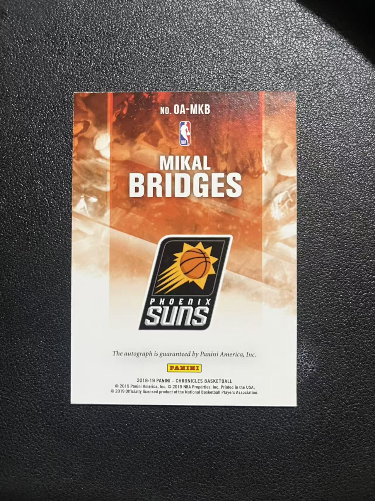 2018-19 Panini Chronicles Mikal Bridges RC 编年史起源 太阳 米卡尔 布里奇斯 大乔 99编 卡签 卡品如图