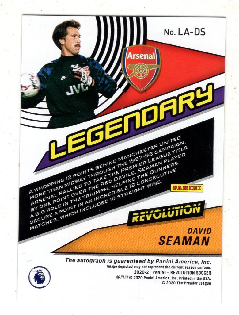 2020-21 Panini Revolution David Seaman 【来拆波卡】英超 阿森纳 革命 大卫 希曼 折射 签字 bo