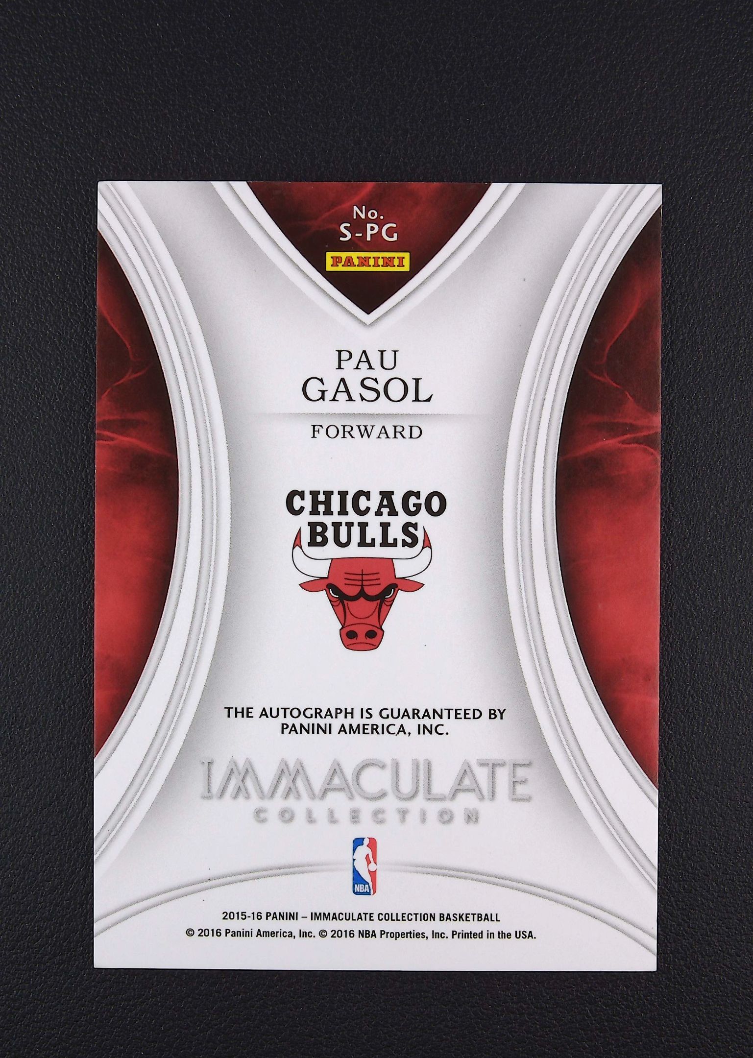 【古都代卖0手续费高额预付】 2015-16 Immacuulate 公牛 Pau Gasol 保罗 加索尔 卡签 签字 10编 品相如图 选图帅气 实卡好看 凑套收藏必备 老男孩主理人