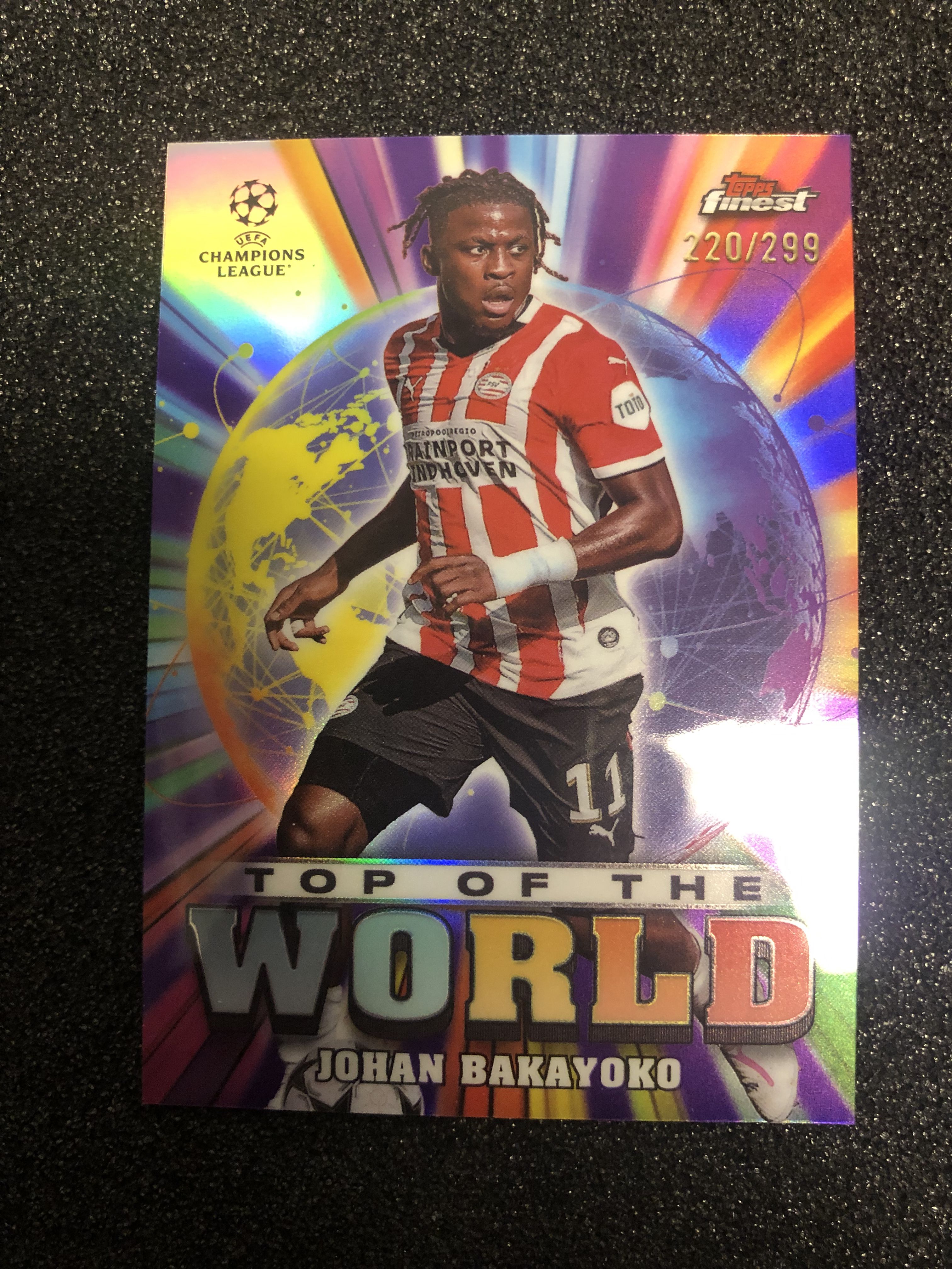 2024-25 Topps Finest Johan Bakayoko 欧战finest 世界之巅特卡 巴卡约科 埃因霍温 299编 紫折 220/299 卡品如图 凑套收藏必备