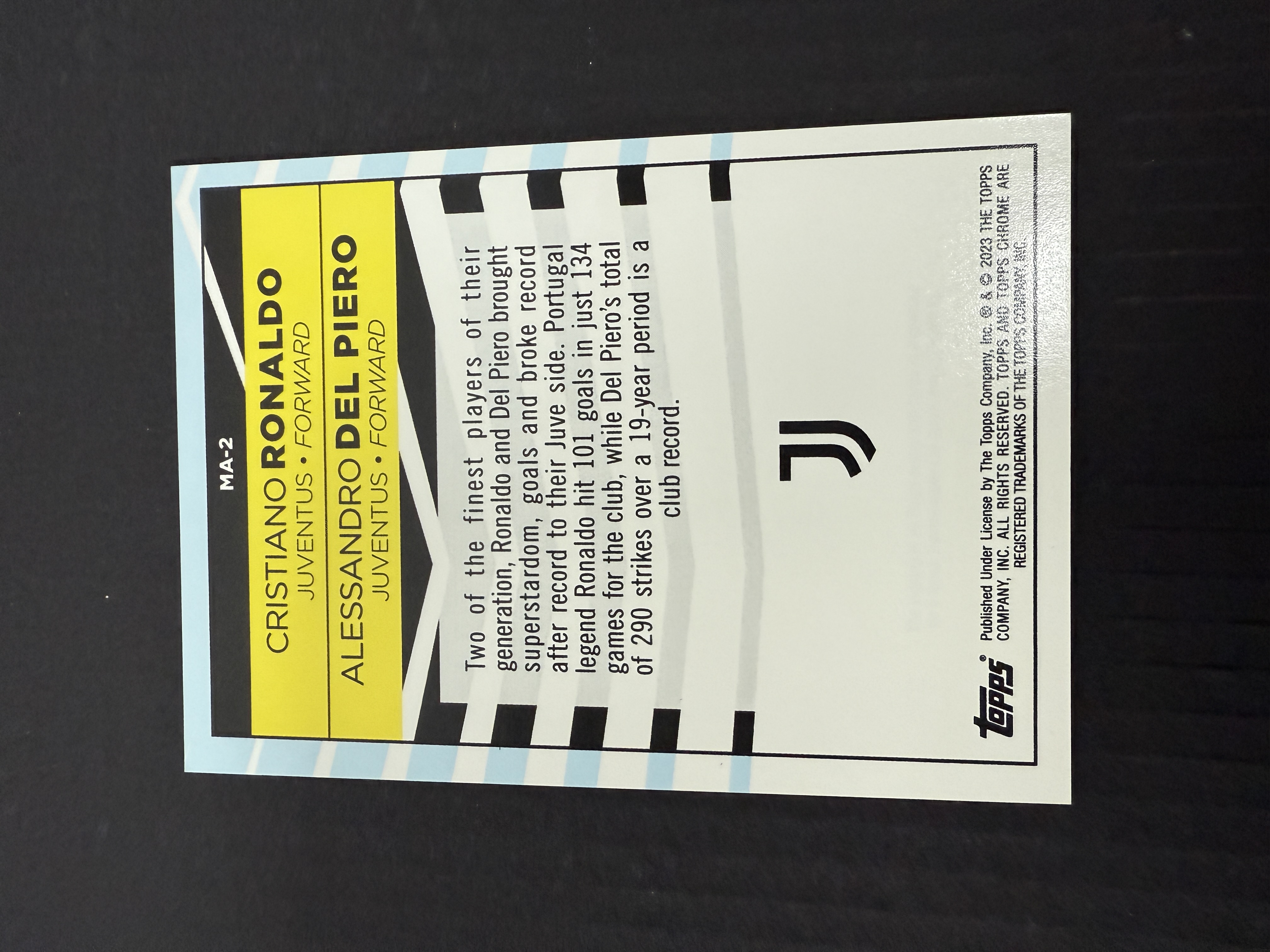 【GOAT山羊拍卖】D哥 2023-24赛季 topps chrome尤文图斯队盒系列 C罗 皮耶罗 双人特卡银折 少见 品相如图