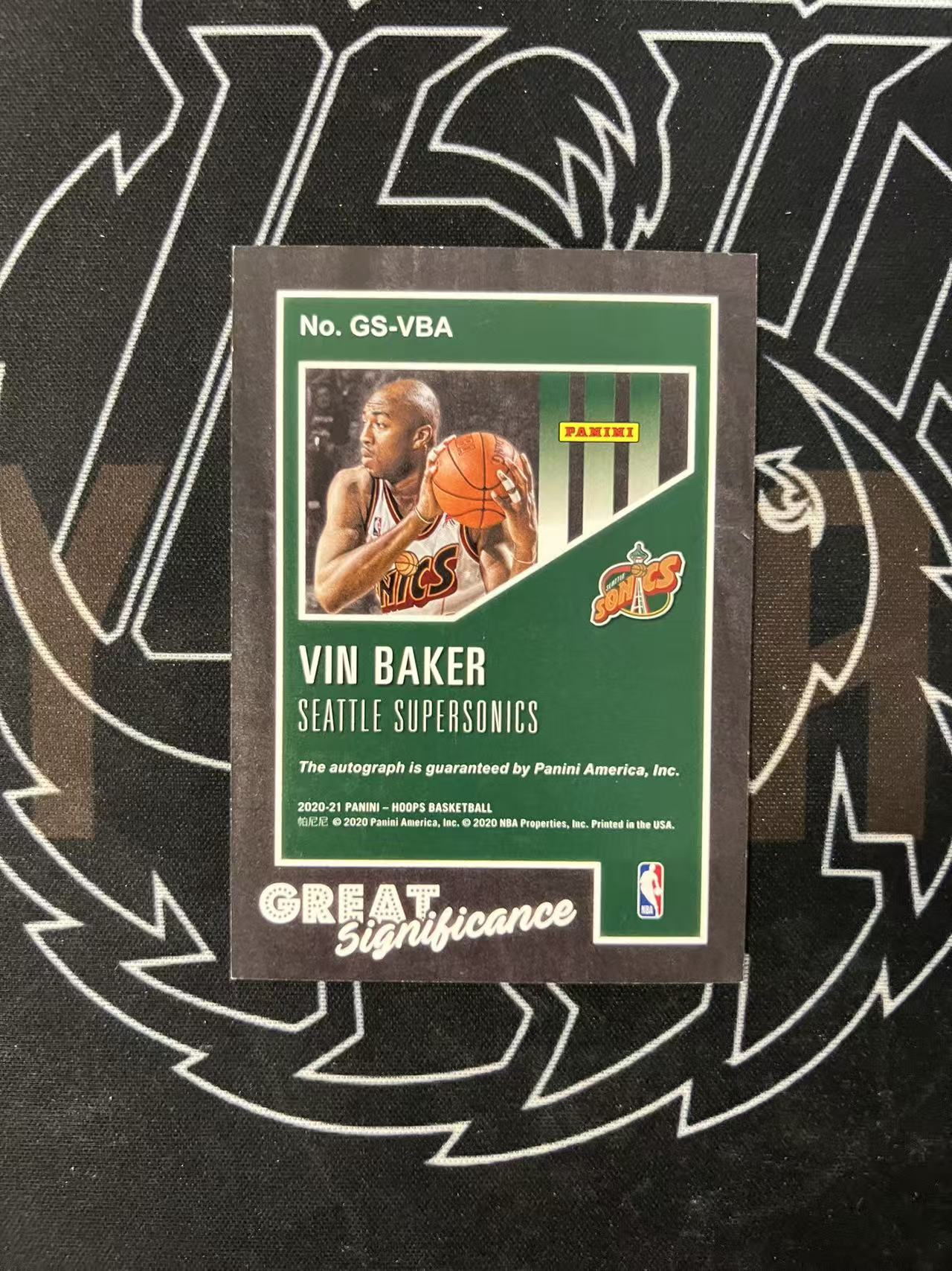 2020-21 Panini NBA Hoops Vin Baker 【UTF球星卡】fr3 文 贝克 超音速传奇 签字 通行卡品