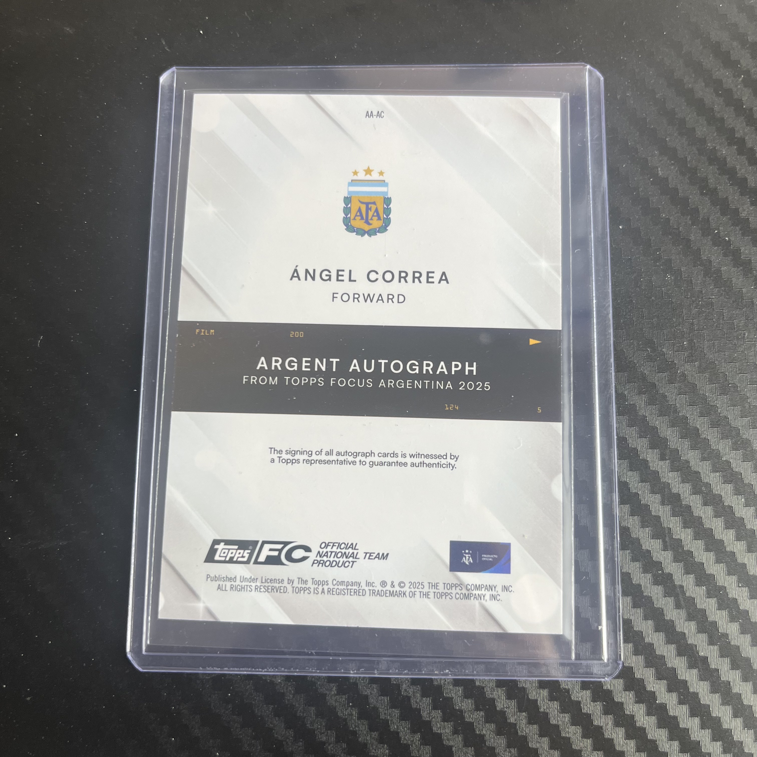 2024-25 Topps Chrome Angel Correa 阿根廷 聚焦 科雷亚 51/75编 绿折 签字 不退不换 不累计 卡品如图 丁满代拍 小杆