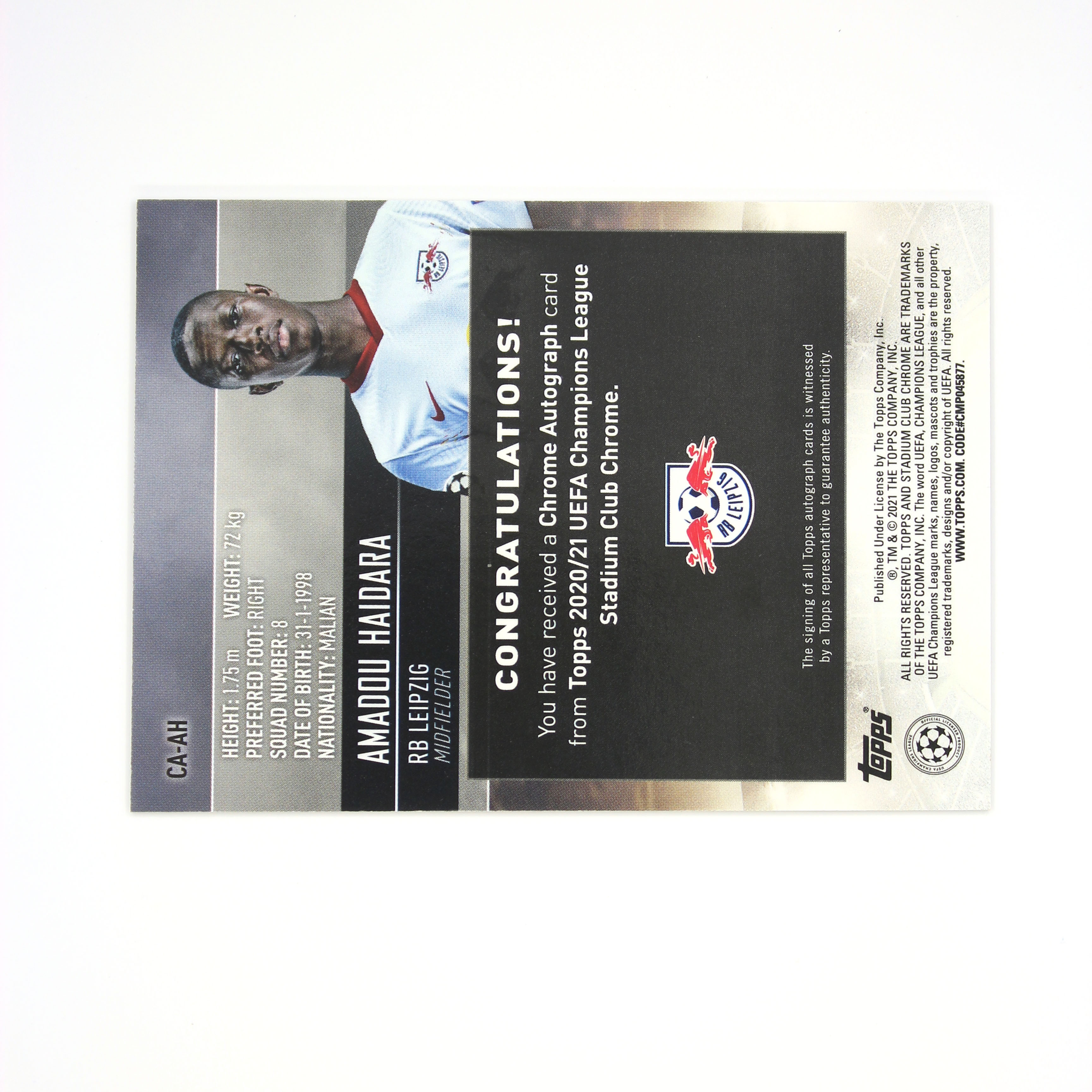 2023-24 Topps chrome Amadou Haidara 德甲 莱比锡红牛小妖 阿马杜 海达拉 新秀RC变化版签字【HOPE代卖(4.5%含卡淘)】