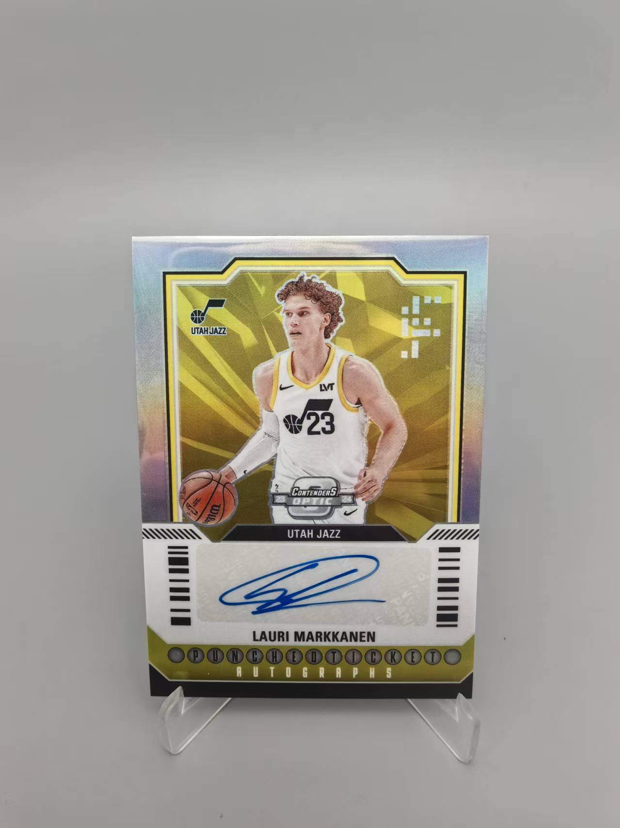 【拆吧代拍】2023-24 Panini Contenders Optic Lauri Markkanen 马尔卡宁 爵士 /125编 球票op 银折 签字 派大心1206