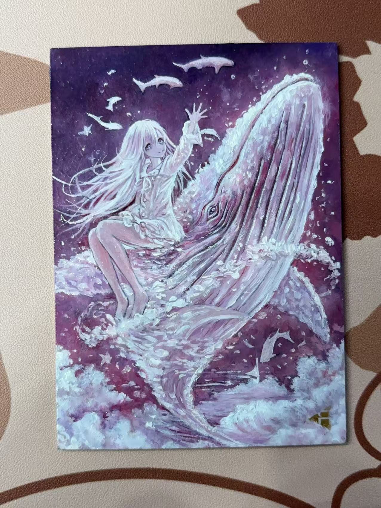 2025 【花糕HIT手绘拍卖】 工作室见卡背 1/1 画师亲签 画师:景言 精品手绘卡 每一张都是画师手工绘制 手工制品 默认瑕疵 放大图片看细节