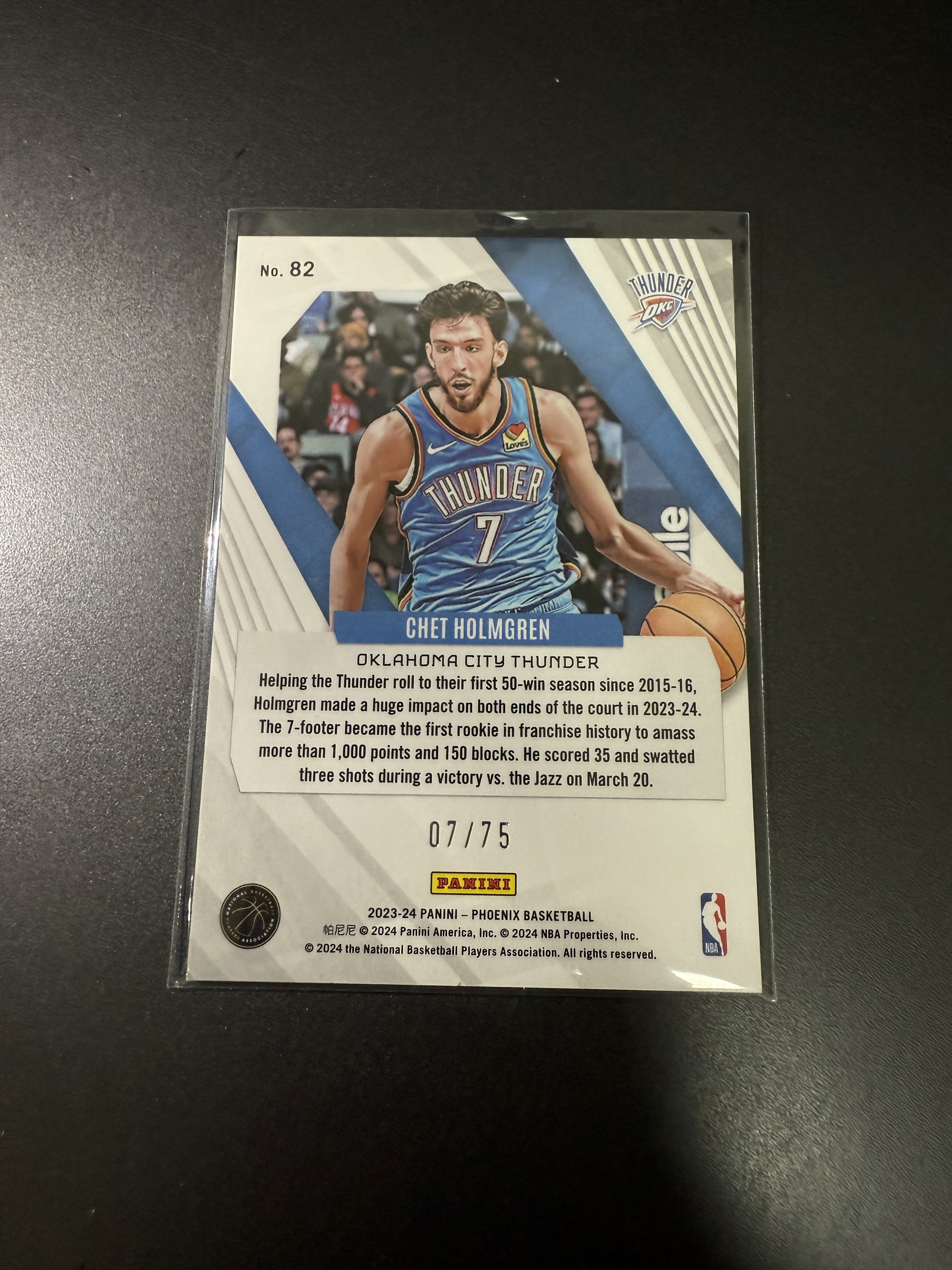 2023-24 Panini phoenix Chet Holmgren 切特霍姆格伦 凤凰 红圈圈折 75编 雷霆队 什