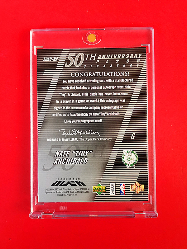 2007-08 UD BLACK “小精灵” 奈特·阿奇博尔德 (( 50大 LOGO 卡签 限量50张 顶级卡种 )) ebay奇迹 (送砖)