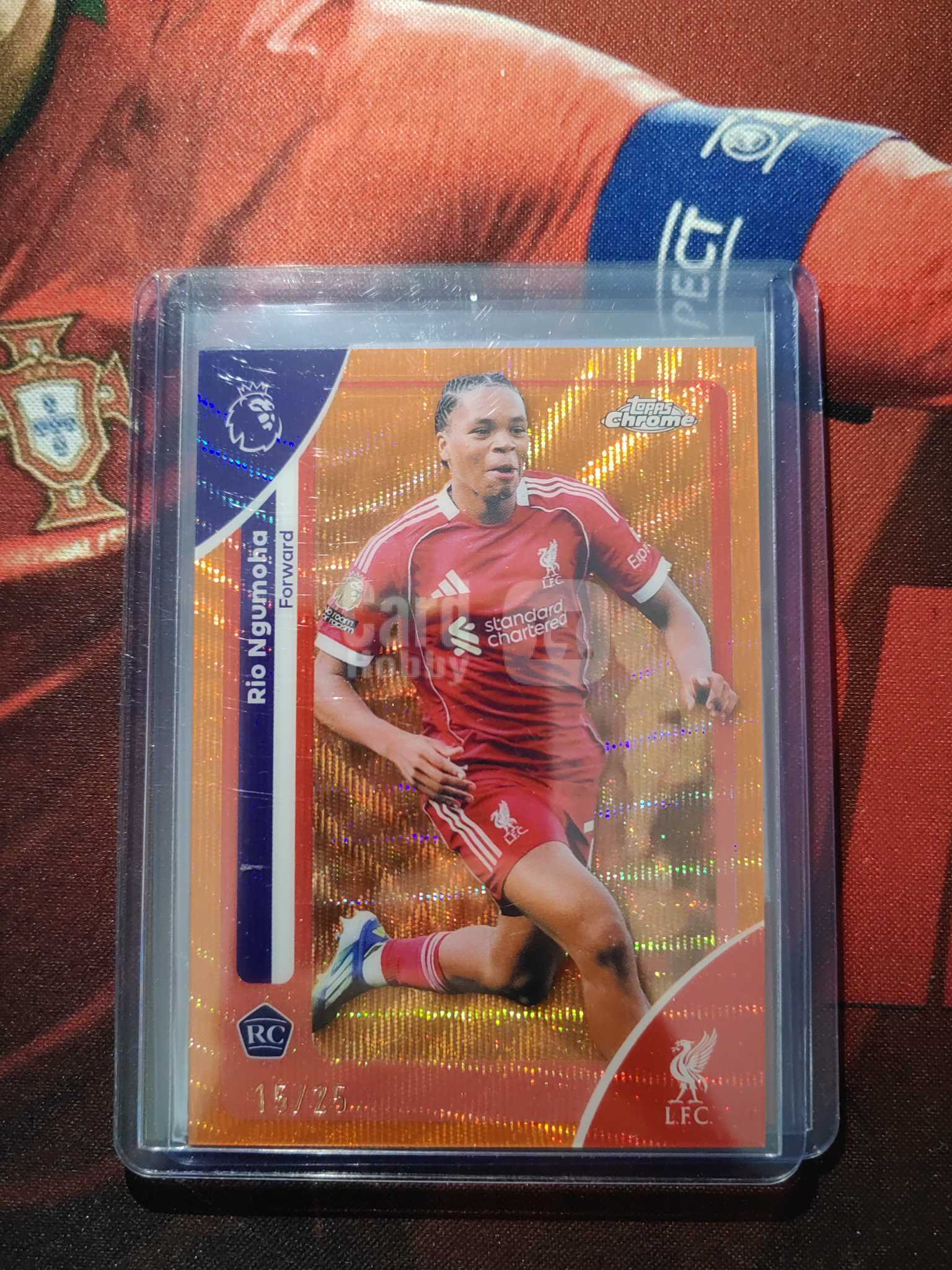 2025 Topps Chrome 恩古莫哈 RC 英超 元年 利物浦 超级新星 恩古莫哈 25编橙折base卡!!!!
