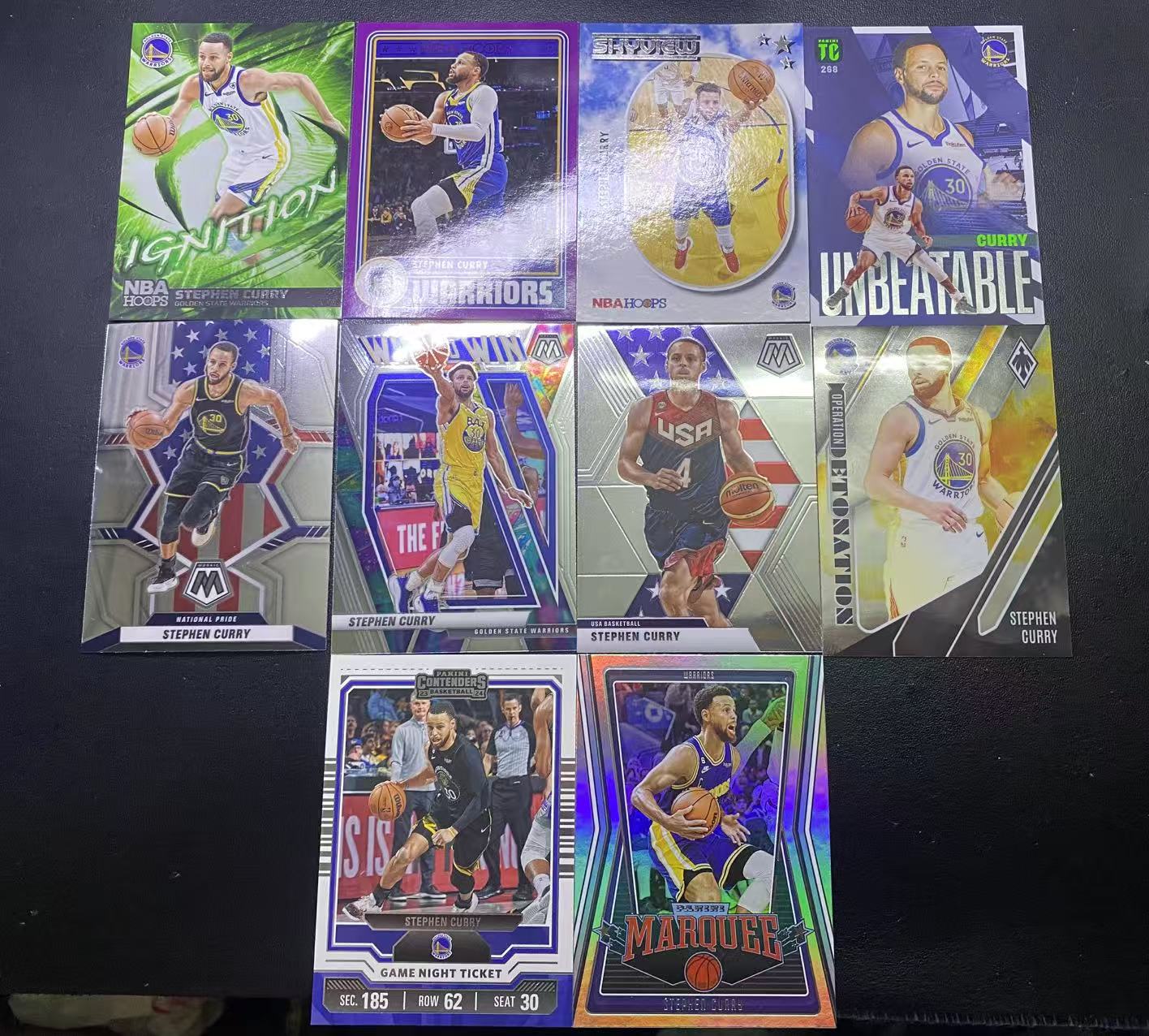 2023-24 Panini Mosaic Stephen Curry 勇士 斯蒂芬 库里 hoops 马赛克 球票 各系列 特卡 10张打包 专收必备 无重复 镜明