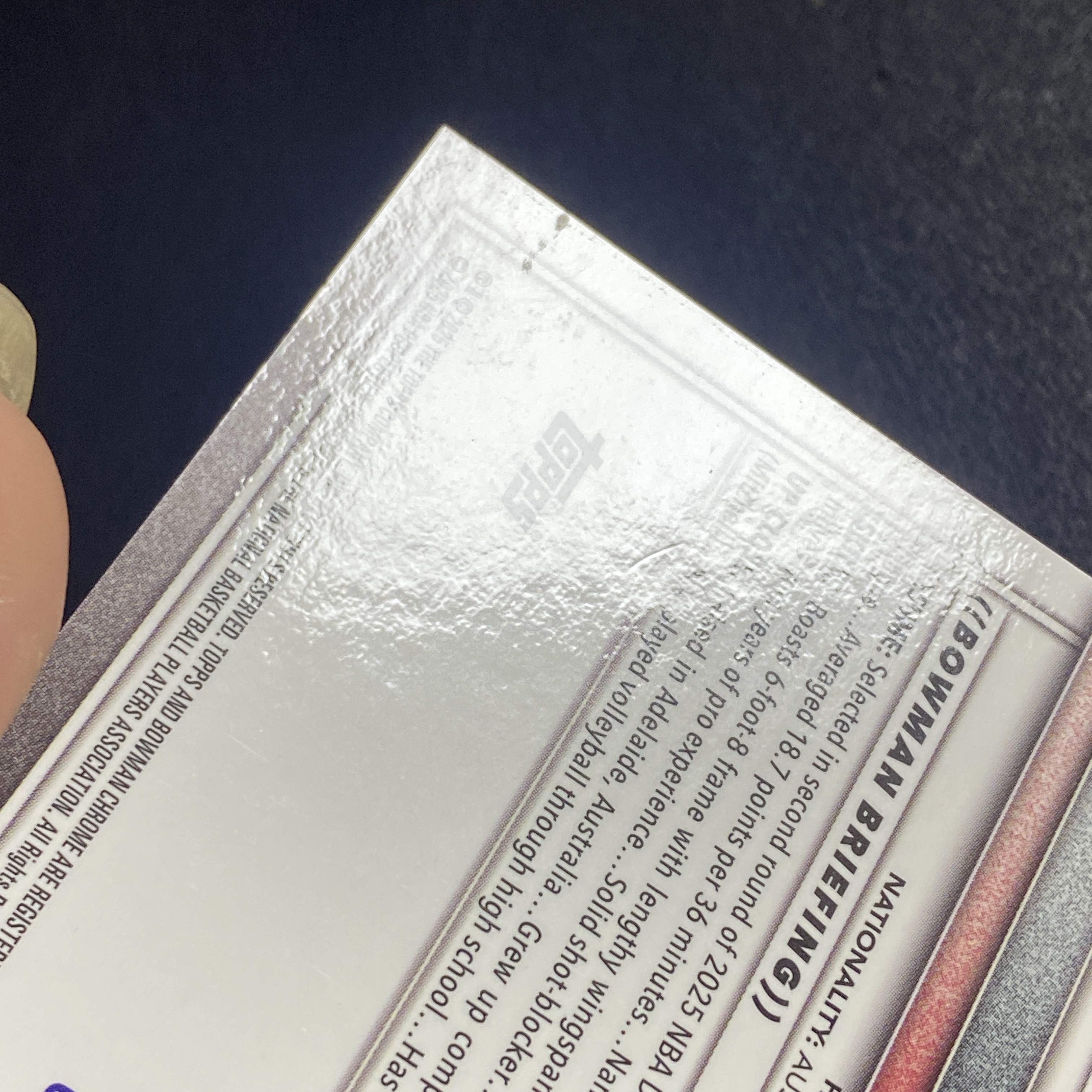 【伦子】2026 TOPPS CHROME BOWMAN RC 新秀 公牛 LACHLAN OLBRICH 拉克伦 奥尔布里希 50编 爬虫折射 正base 瑕疵见图 SAMM-04
