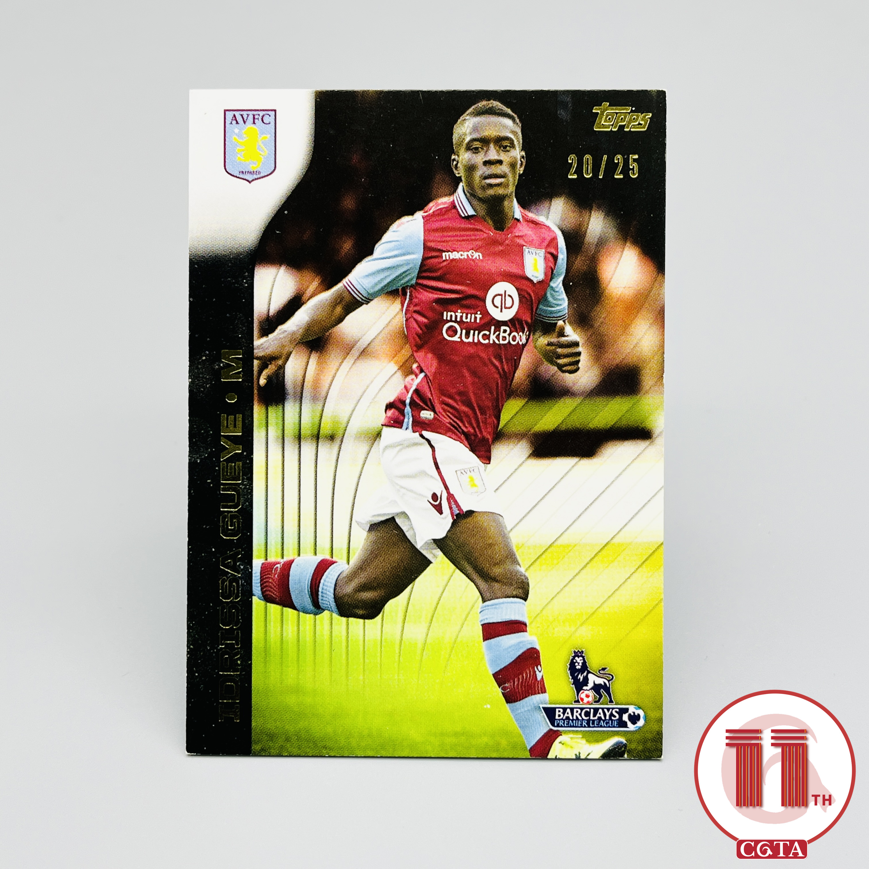 【CGTA】2015-16 Topps 英超 Premier Gold 阿斯顿维拉 盖伊 20/25编 黑折base #19 边角如图 塞内加尔 埃弗顿 巴黎 里尔 Idrissa Gueye 越秀山2596318