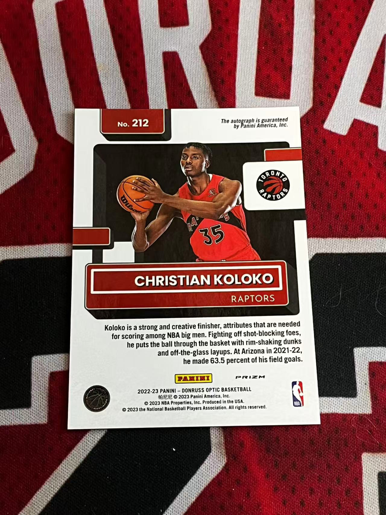 【接寄拍】2022-23 PANINI DONRUSS OPTIC 杜蕾斯系列 猛龙 新秀RC 克里斯蒂安科洛科 科洛克 签字卡 卡签 新秀签 红MOJO折 折射 专收凑套必备【烂臭嘴拍卖】