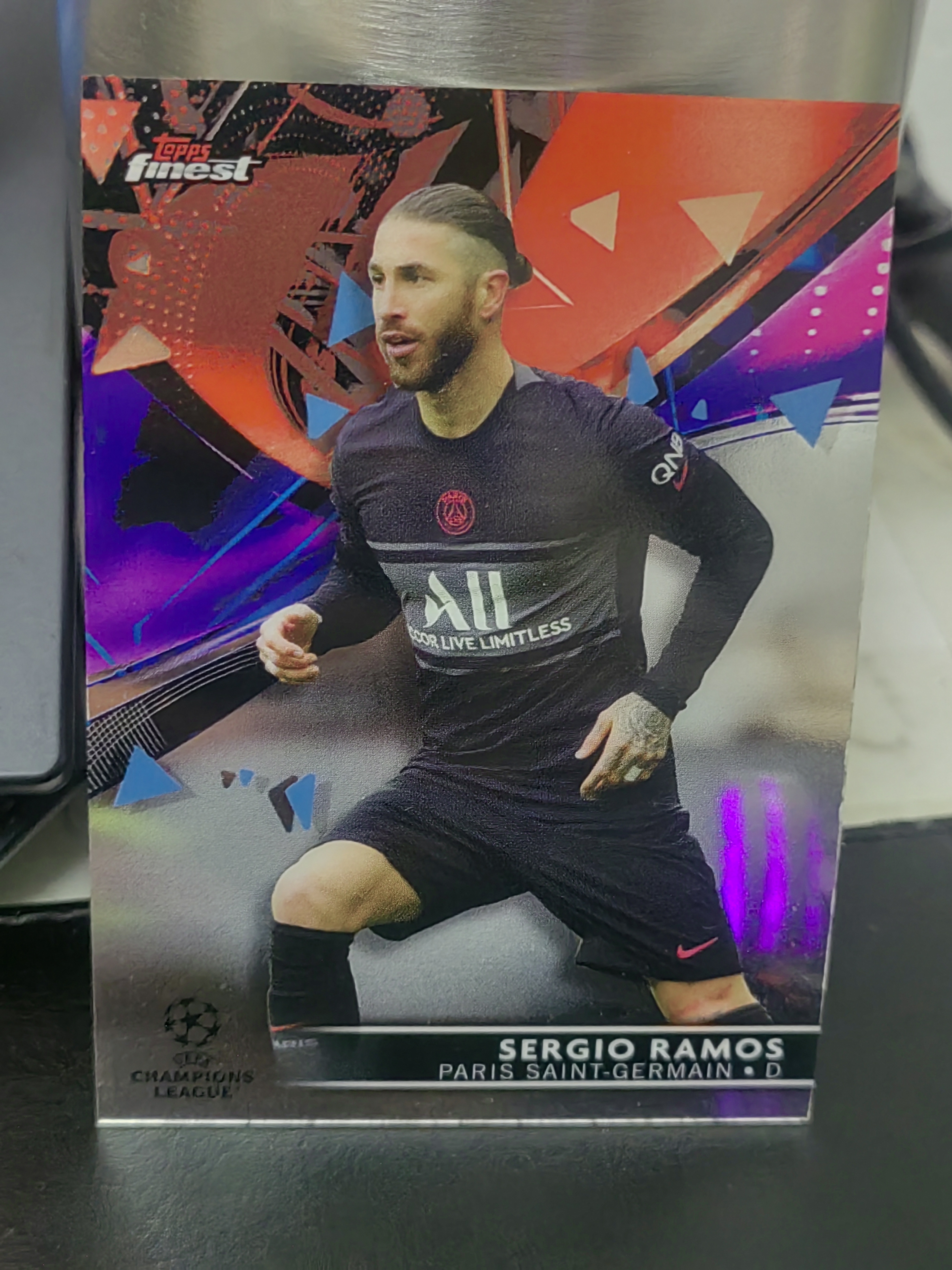 2022 Topps Finest Sergio Ramos 欧冠 塞尔吉奥 拉莫斯 Sergio Ramos 巴黎圣日耳曼  足 白边白角 不保卡品 卡品如图