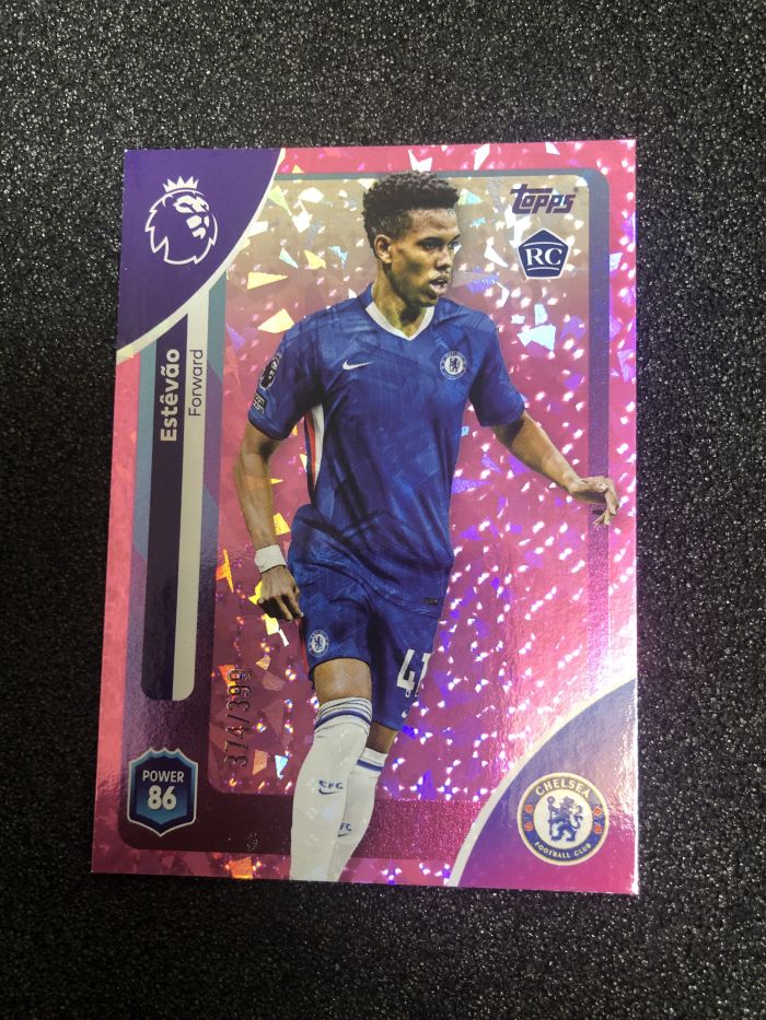 2025 Topps 英超 estevao RC 英超topps 埃斯特旺 巴西 切尔西 超级新秀 399编 374/399 粉碎冰折 卡品如图 凑套收藏必备