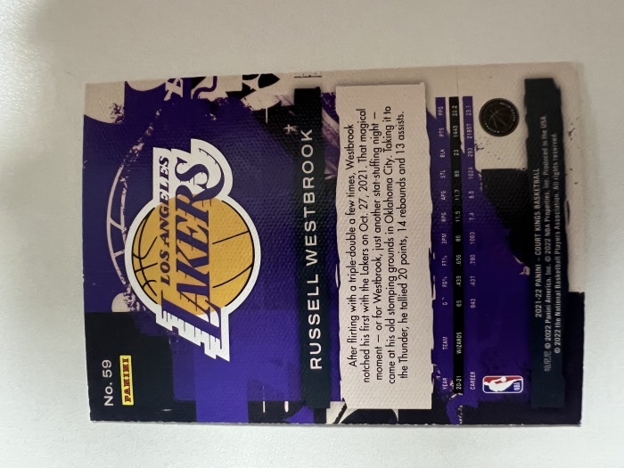 2021-22 Panini Court Kings Russell Westbrook 拉塞尔 威斯布鲁克 威少 湖人 油画 收藏凑套 卡品如图 免费代拍