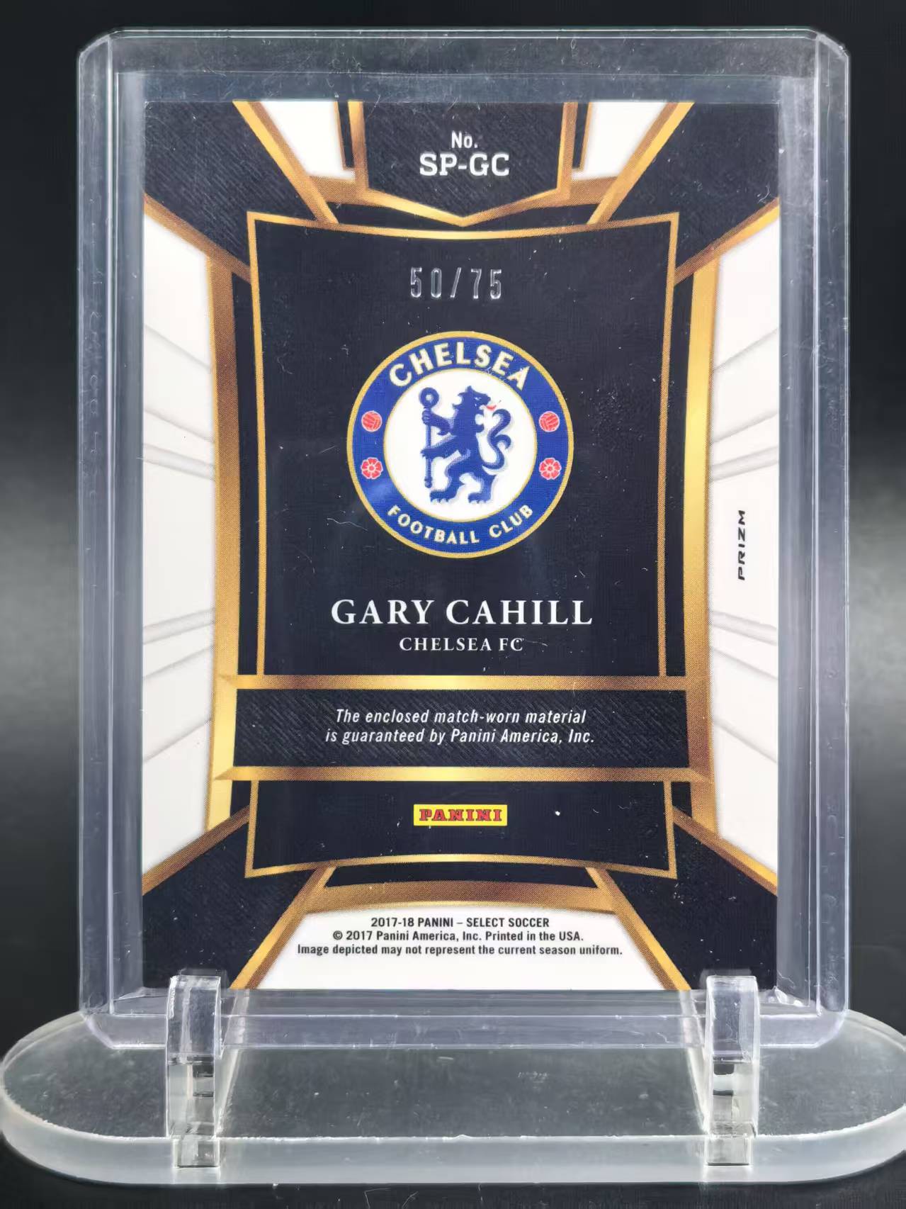2017-18 Panini Select Gary Cahill #SP-GC 加里 卡希尔 切尔西传奇 落场球衣 橙折 50/75编