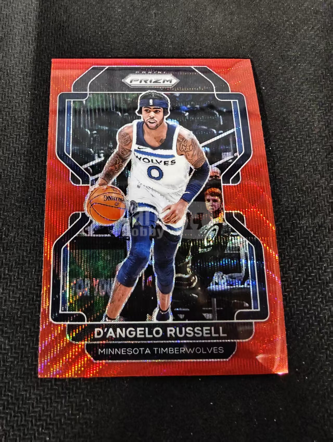 2021-22 Panini Prizm D'Angelo Russell 德安吉洛 拉塞尔 森林狼 红波纹 PZ 划痕 边角瑕疵 #52