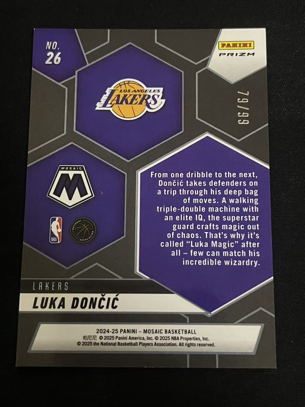 2024-25 Panini Mosaic Luka Doncic 马赛克 卢卡-东契奇 077 紫折 79/99编