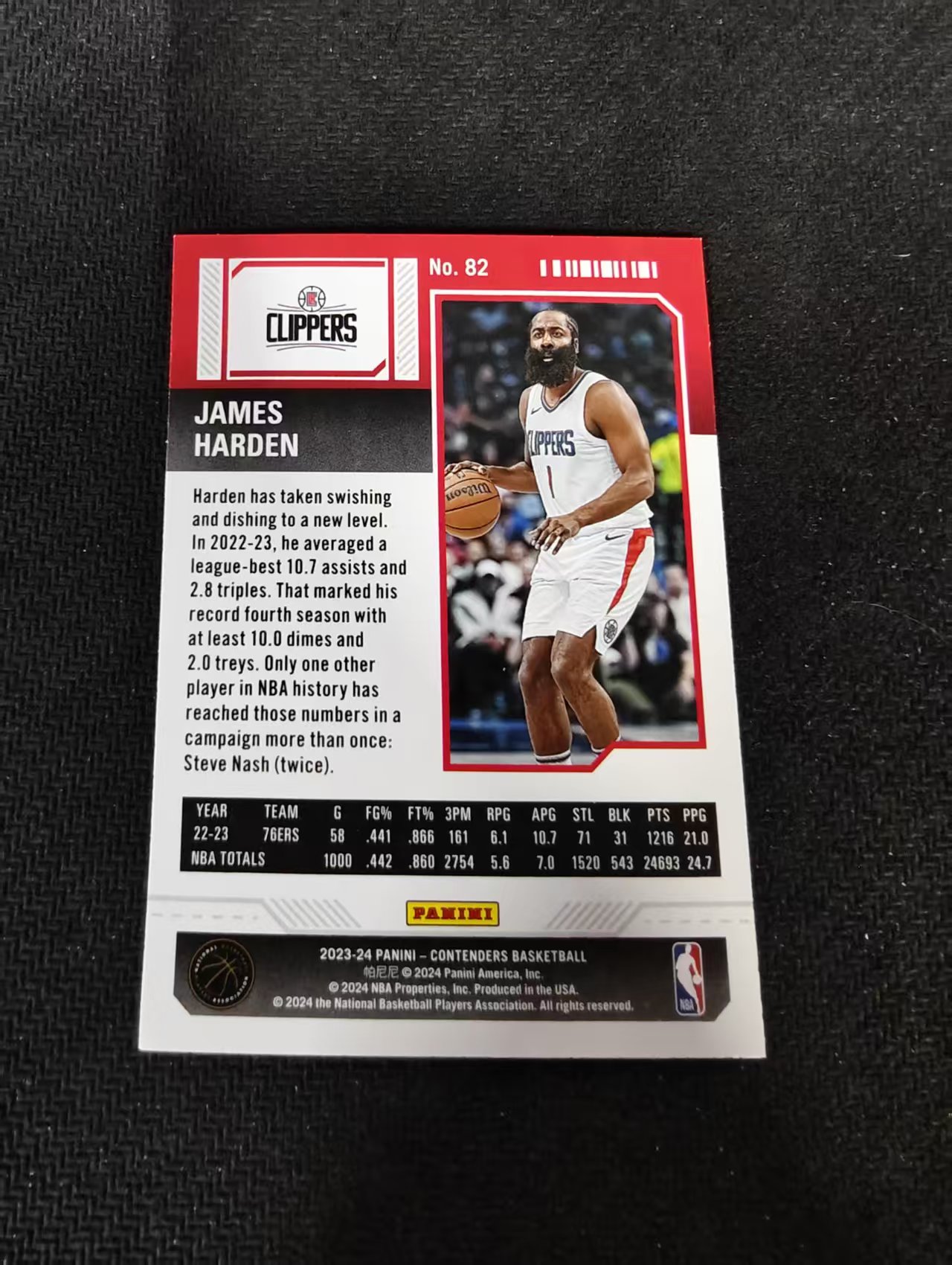【可合并,不累计】2023-24 Panini Contenders James Harden 球票 快船 詹姆斯 哈登 不保卡品 介意勿拍 #82