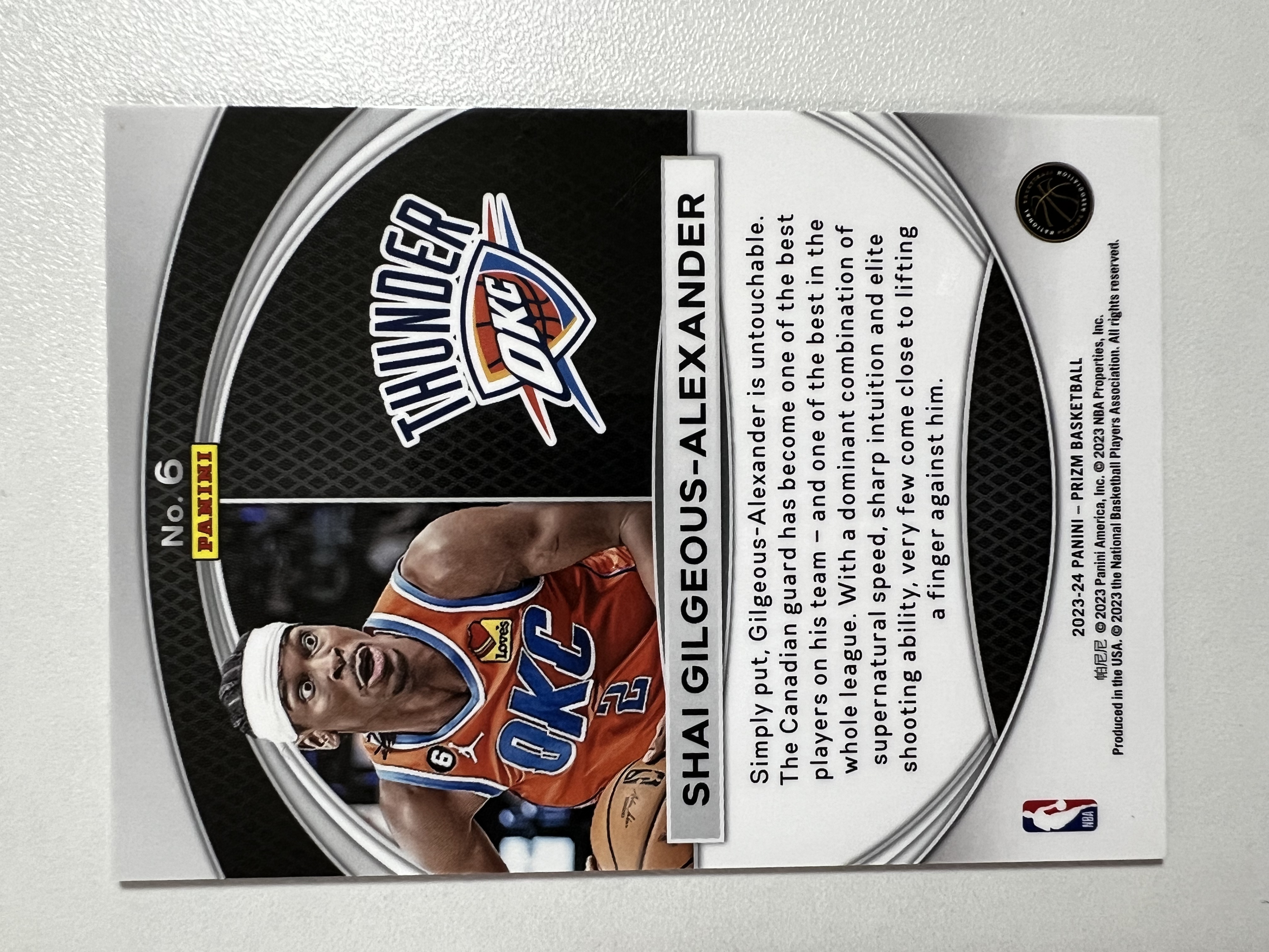 2023-24 Panini Prizm Shai Gilgeous-Alexander SGA 亚历山大 雷霆 大热球星 HH02 收藏凑套 卡品如图