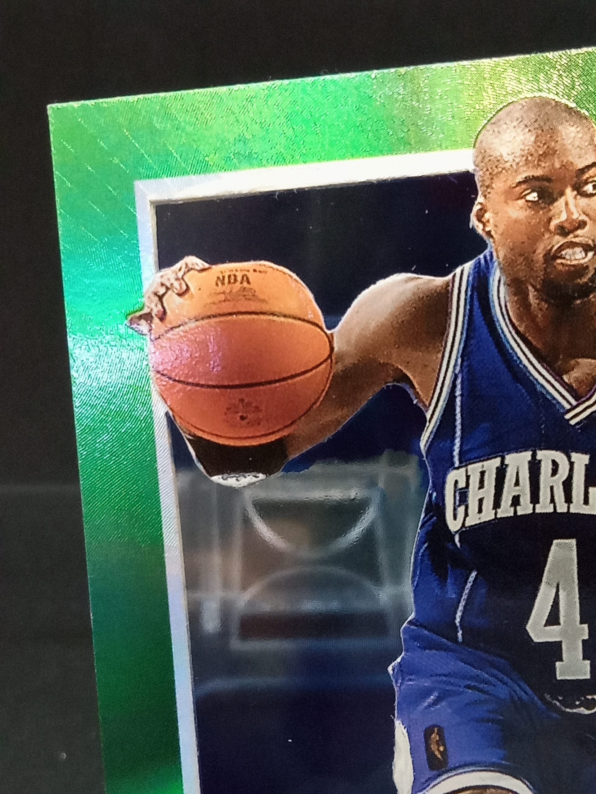 【DC拍卖】9.29小科比(微瑕)`1996-97 Skybox E-X2000 #8 Glen Rice 格伦莱斯 夏洛特黄蜂 绿渐变胶片折射老球星卡`