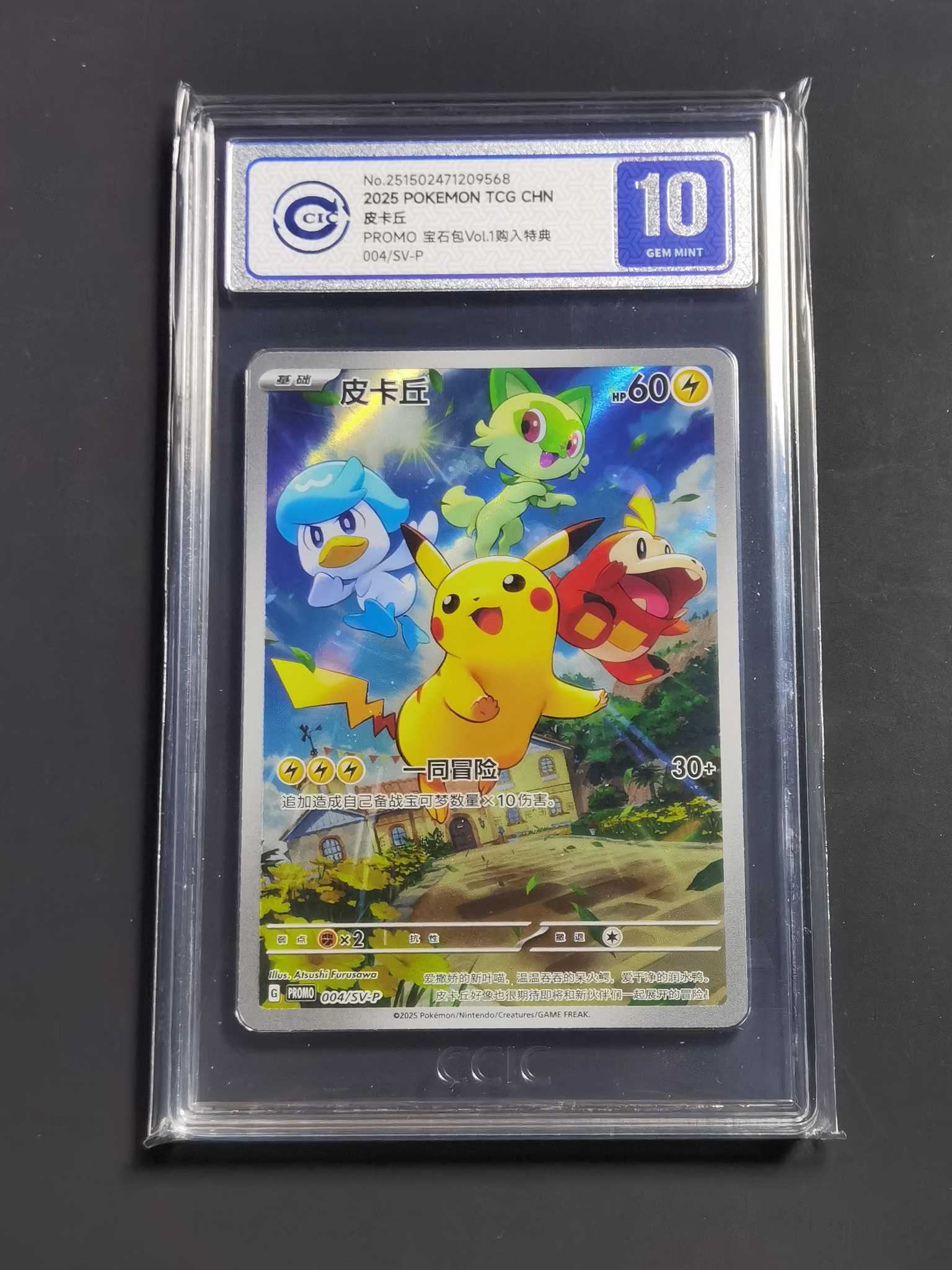 【太子拍卖】不累计 2025 PTCG 宝可梦 简中 朱紫 礼品卡 promo 限定P卡 御三家 皮卡丘 CCIC10 完美品 全速高涨中 错过拍大腿!