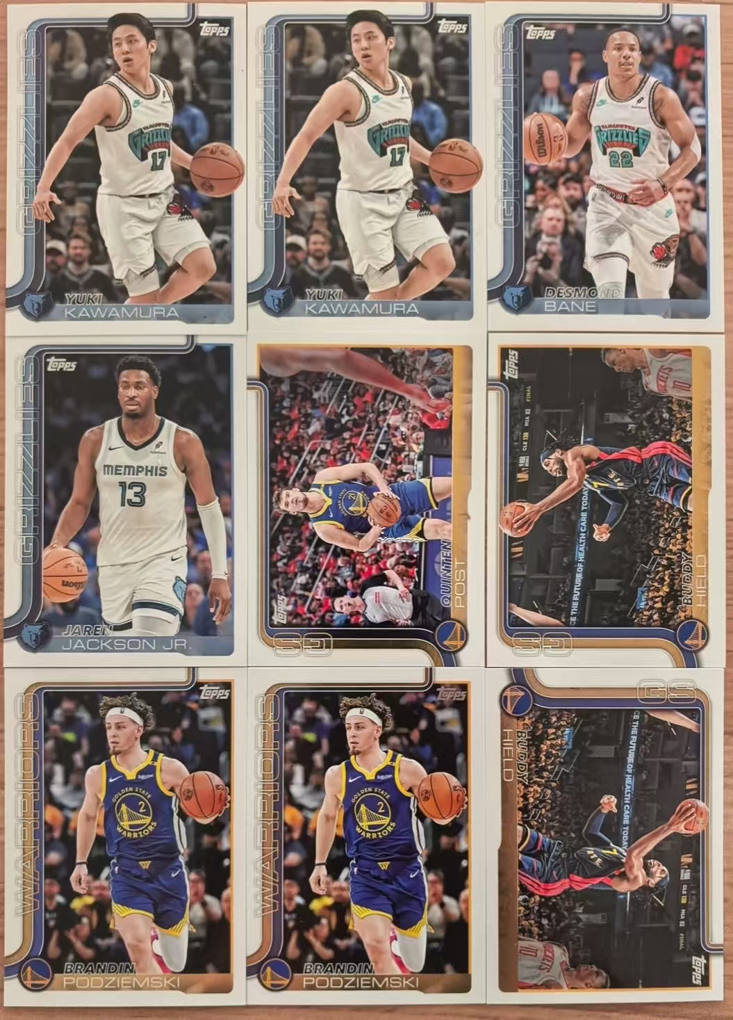 2025 Topps Flagship 贝恩 河村勇辉 JJJ 波杰 希尔德 波斯特 灰熊 勇士 base 凑套