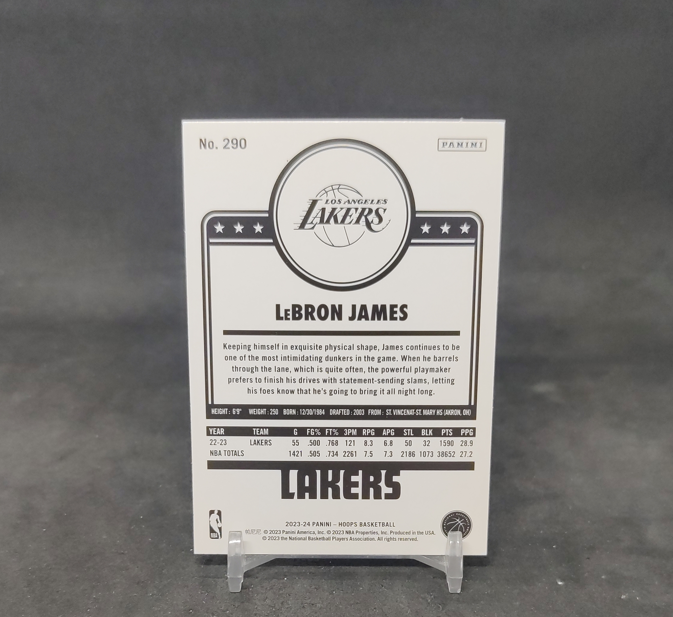 【DC拍卖】7.14 2023-24 Panini NBA Hoops 勒布朗詹姆斯 LeBron James 复古海报 base #290 洛杉矶湖人