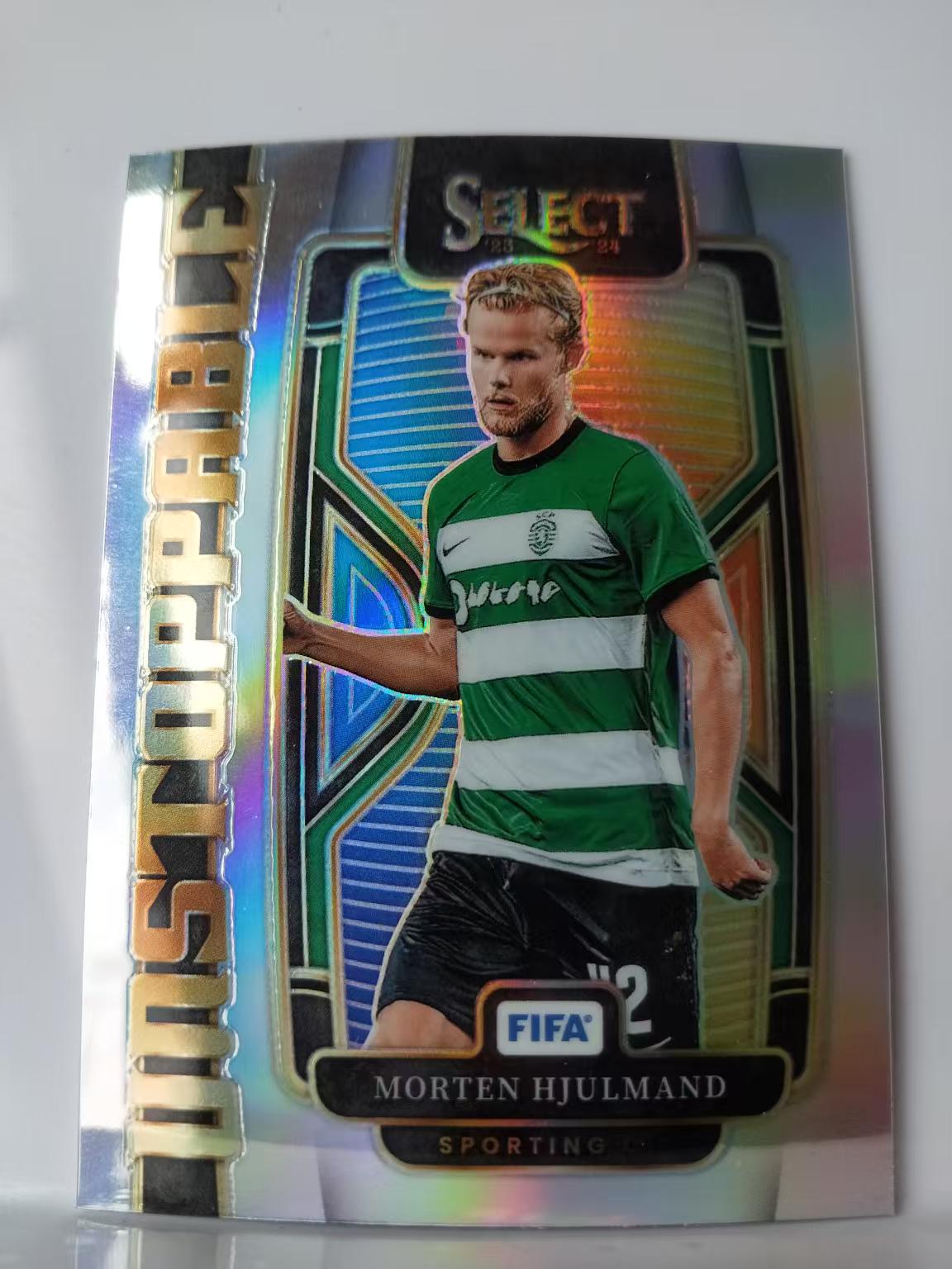 2023-24 Panini Select morten hjulmand  葡萄牙体育 尤尔曼德  不可阻挡特卡 FIFA 银折 折射 卡品如图 Q014E