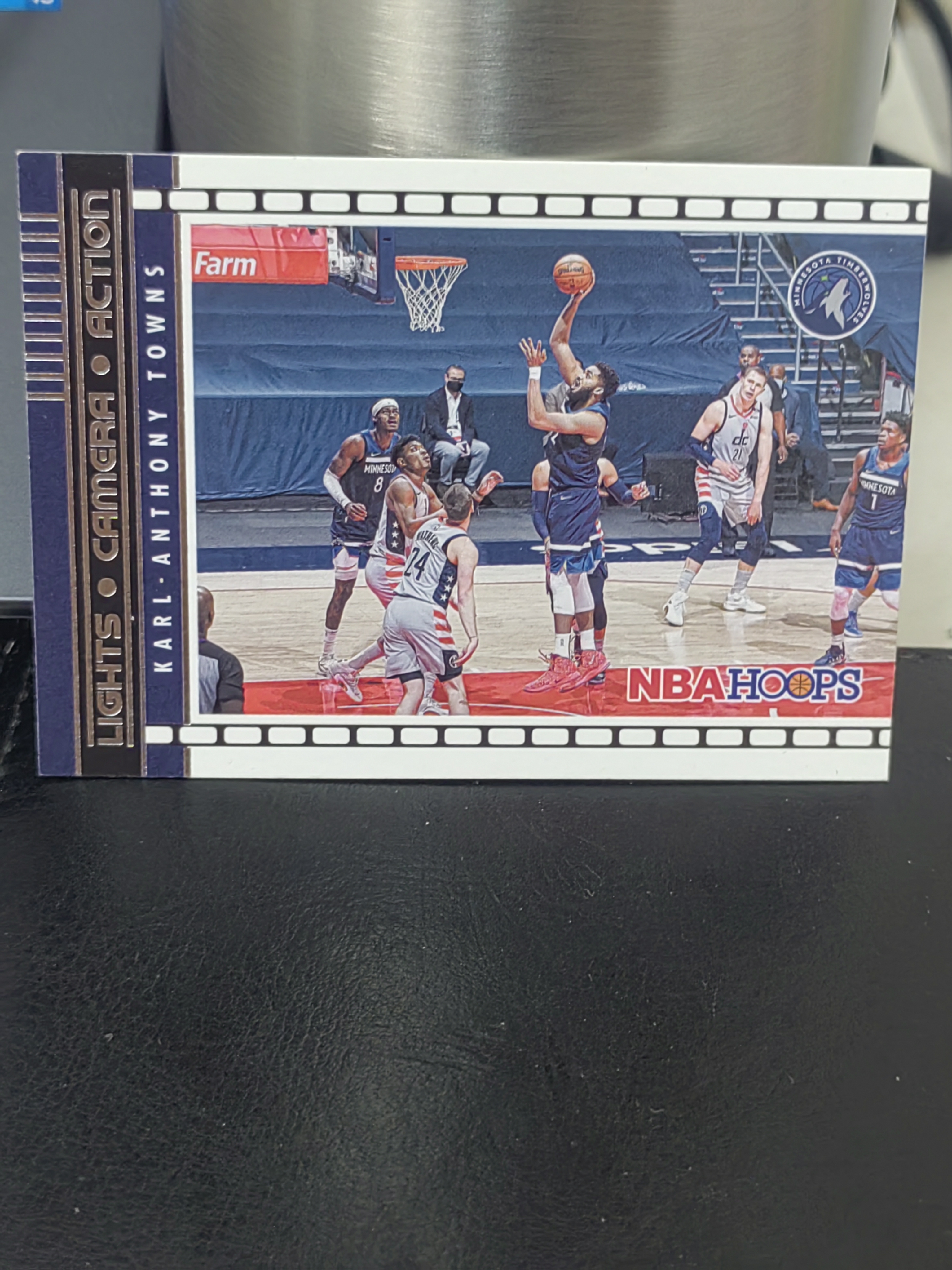 2021-22 Panini NBA Hoops Karl-Anthony Towns Hoops 卡尔安东尼唐斯 森林狼 横版 特卡 银标 第三张 篮 白边白角 不保卡品 卡品如图