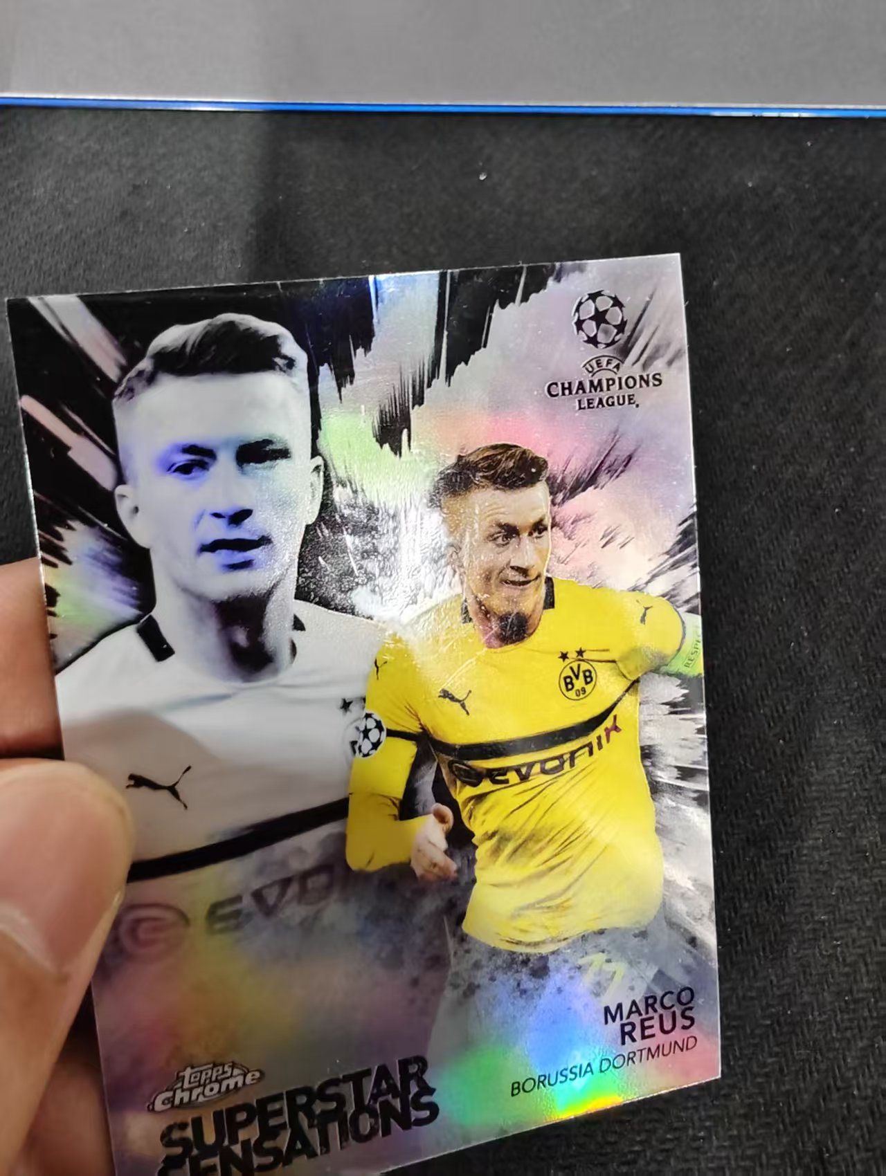 【可合并,不累计】2019-20 Topps Chrome Sapphire Marco Reus 欧冠 元年 多特蒙德 罗伊斯 特卡 银折 划痕 边角瑕疵