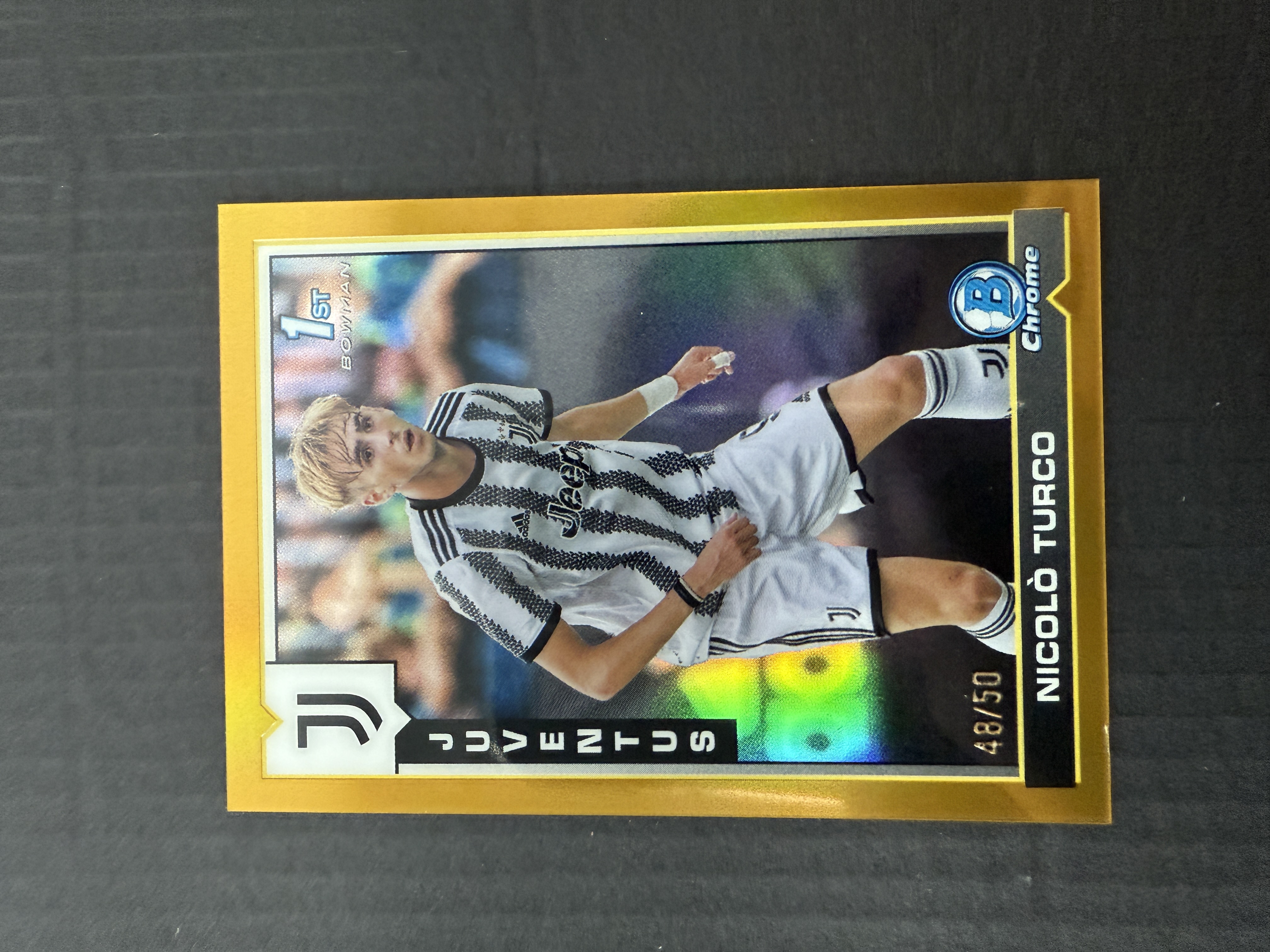 【GOAT山羊拍卖】D哥 2023-24赛季 topps chrome尤文图斯队盒系列 特科turco 新秀bowman金折 /50 尤文图斯 品相如图