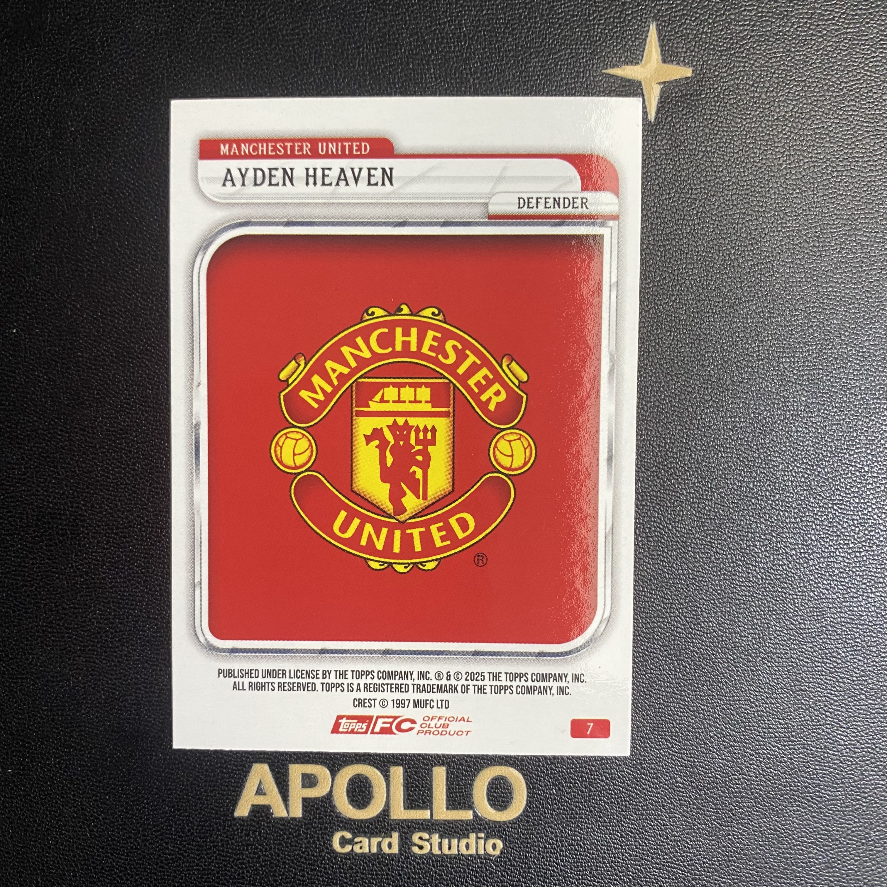 2025-26 Topps Collection Tin Ayden Heaven 海文 曼联铁罐队盒 325编 折射 卡品如图 -小黄鱼