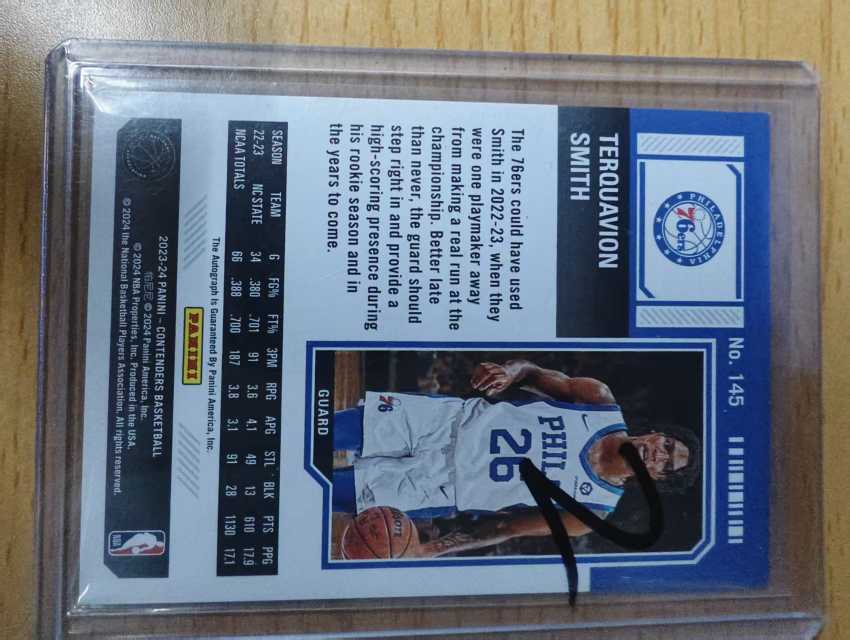 球票 新秀RC 76人 特奎维恩史密斯 99编 季后赛球票 卡签 #Z