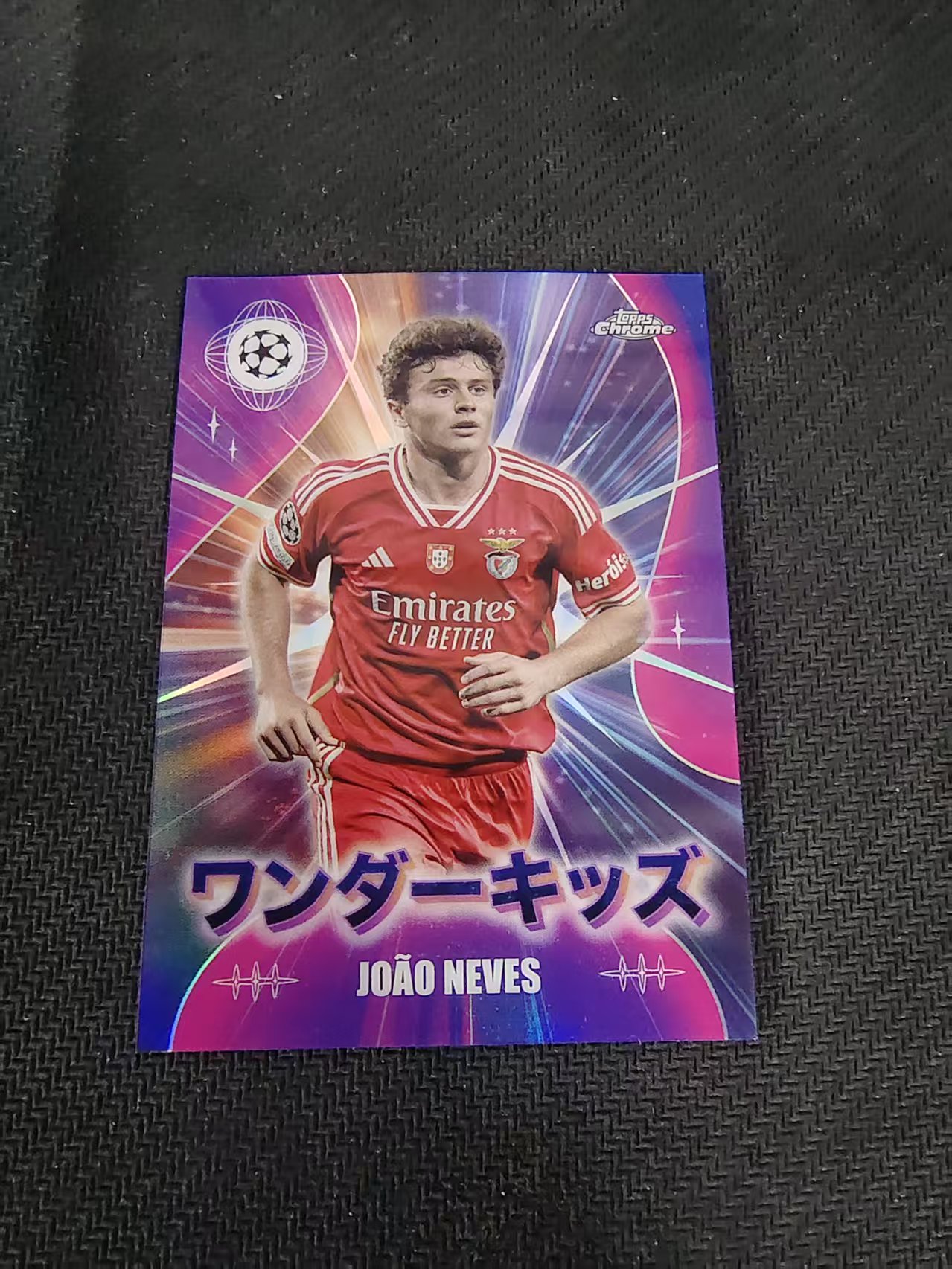 【可合并,不累计】2024 Topps Chrome joao neves 本菲卡 若昂 内维斯 神奇小妖特卡 银折 日版 欧冠 划痕 边角瑕疵 @19