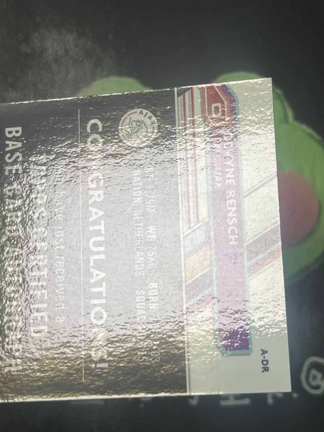2023 Topps Finest Devyne Rensch 欧冠 阿贾克斯 迪法因 银折 签字 微瑕如图【ZYP代拍】望灯
