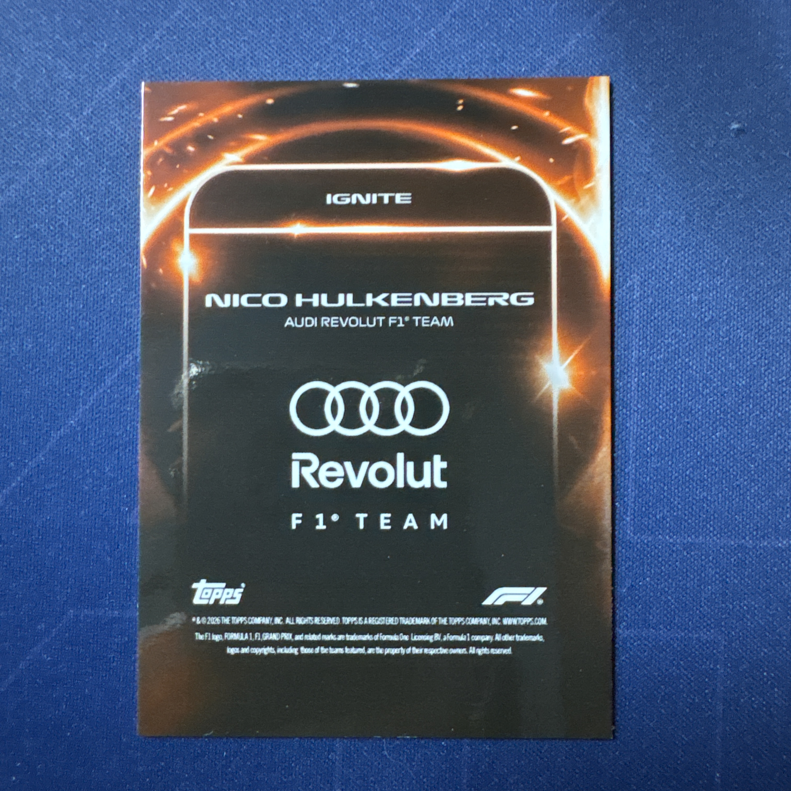 2026 Topps Lights Out Nico Hulkenberg 【爆爆代卖】F1 熄灯 尼科 霍肯博格 7/25编 低编 橙折 Ignite 锋芒新秀 特卡 奥迪车队 专收必备 #冷哥