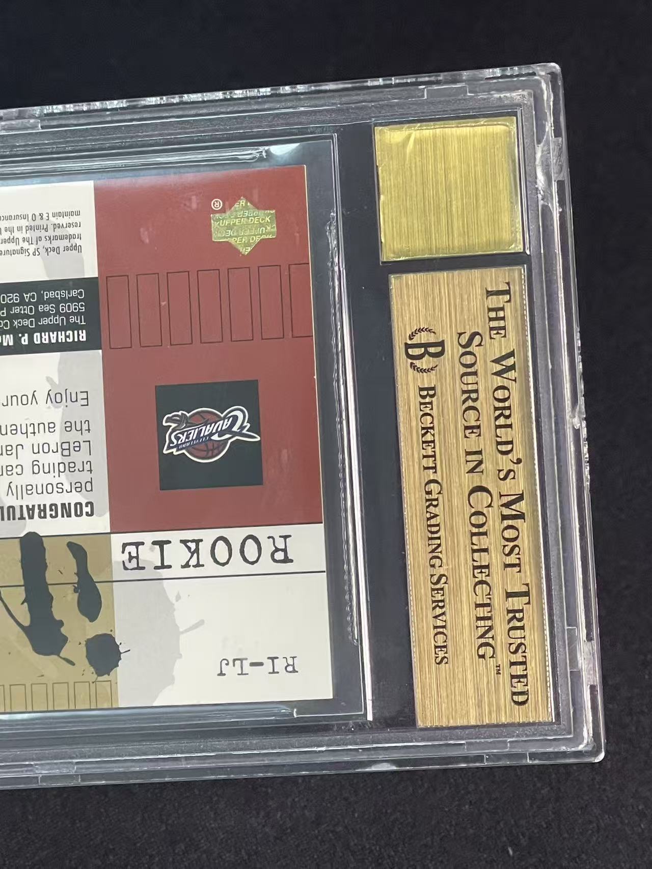 2003-04 Upper Deck SP Signature Edition LeBron James RC 勒布朗詹姆斯 新秀 100编 签字卡签ink签 BGS9.5/10评级壳瑕 老曹O1云猫