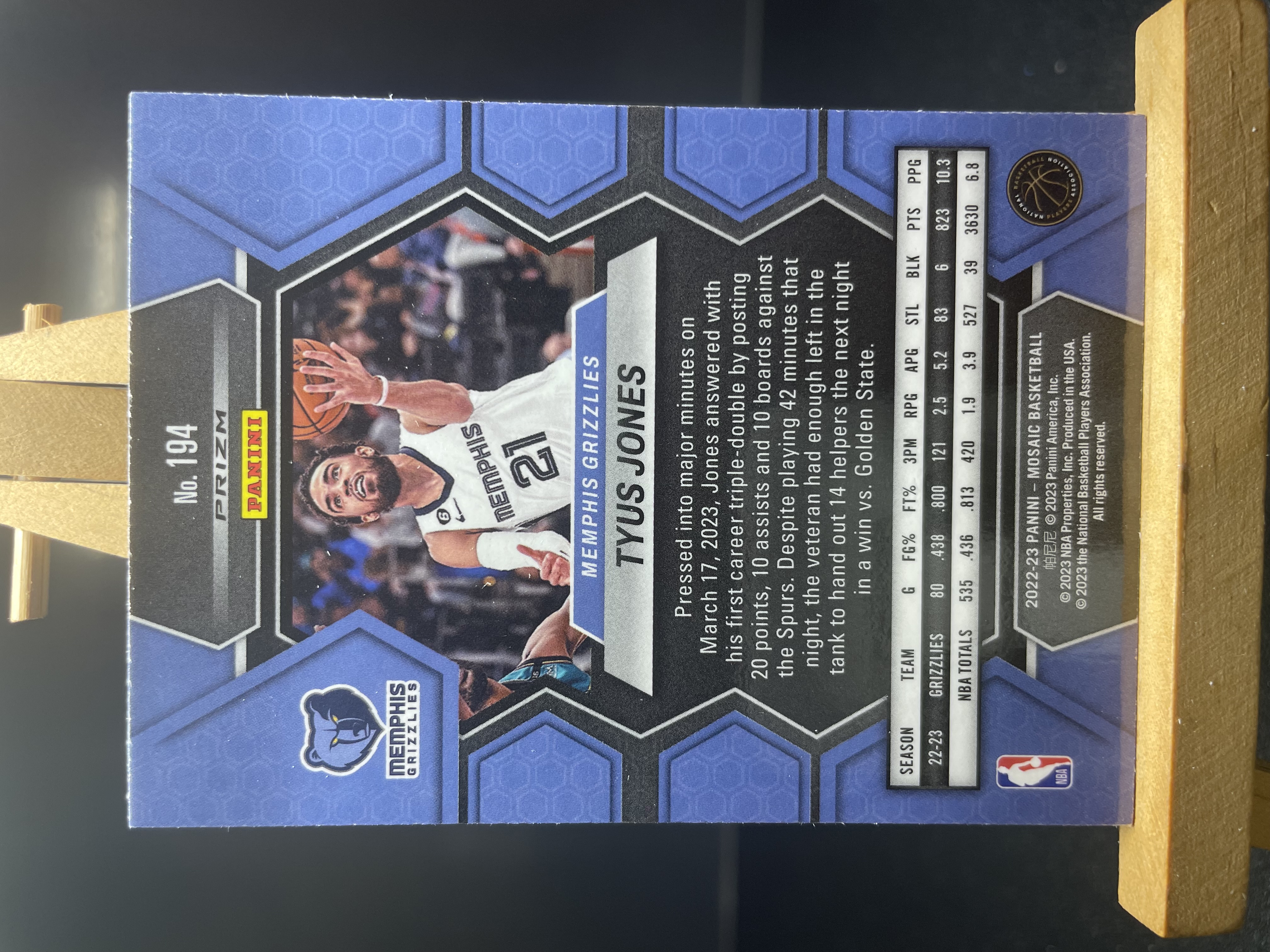 (B8) 2022-23 PANINI 马赛克 折射 泰厄斯 琼斯 灰熊 近期大热球星 收藏凑套必备 卡品如图 !!!